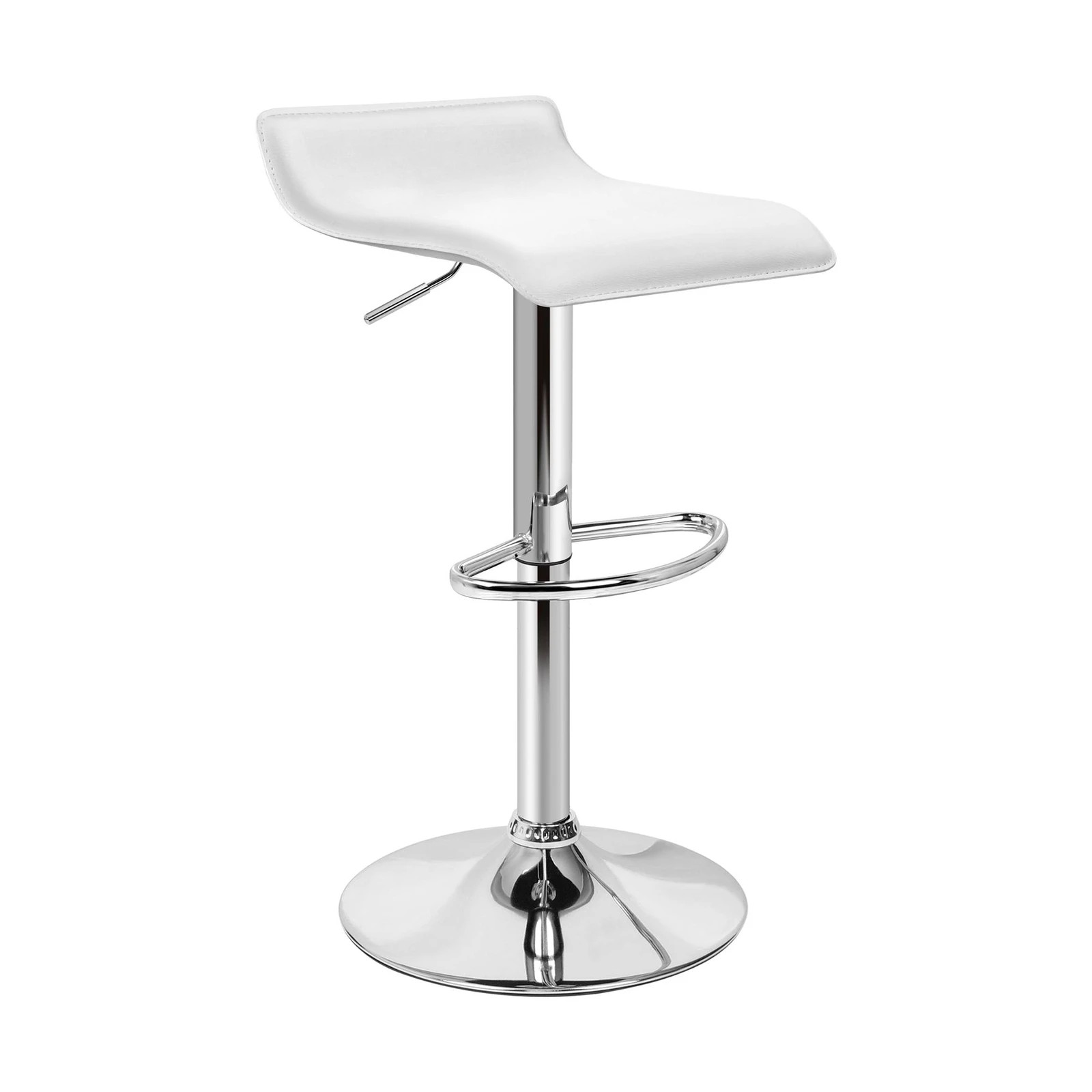 6 Alfordson 2x Bar Stools Saxton Kitchen Swivel Chair Leather Gas Lift - White, 6 of 7