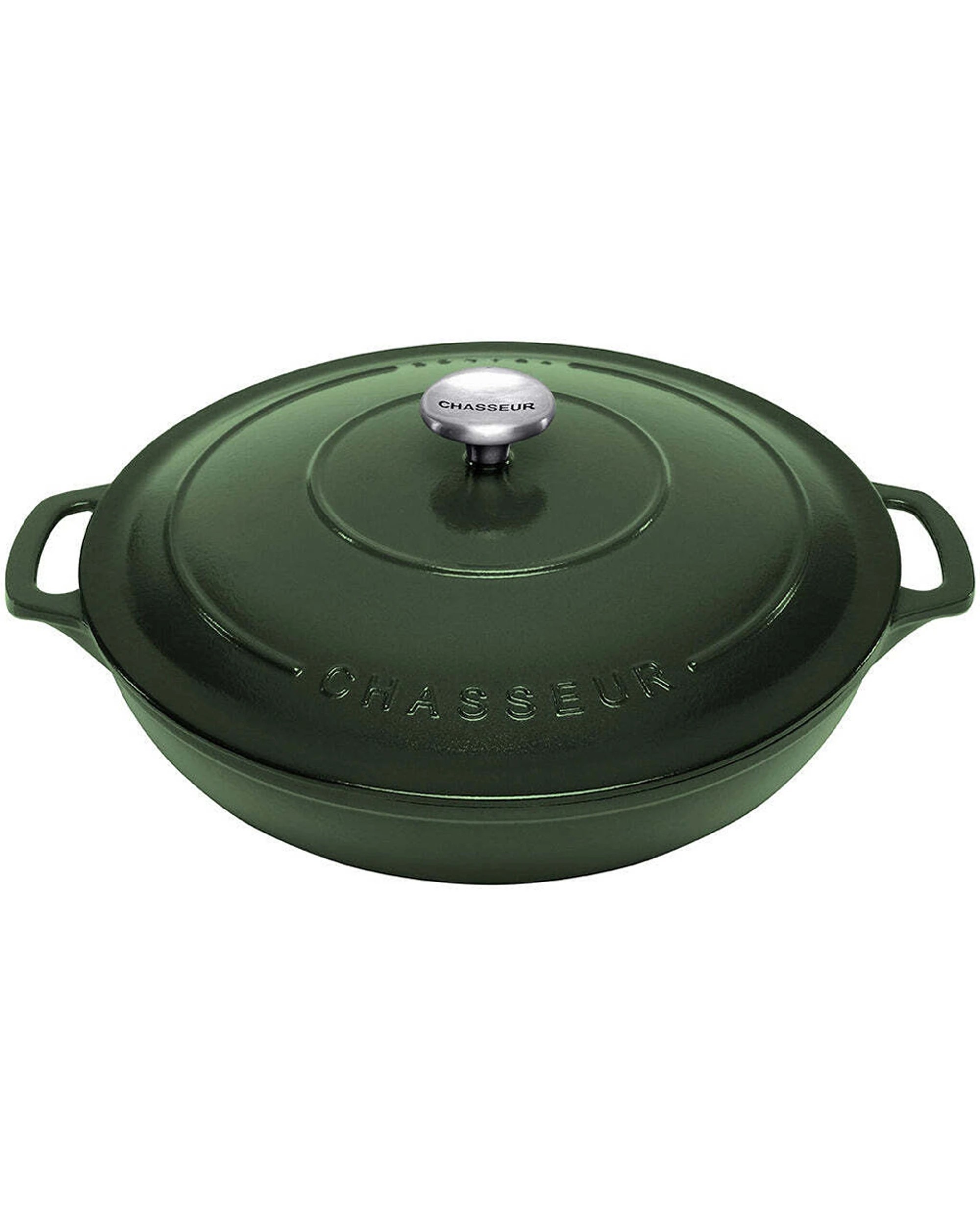 1 Chasseur Low Round Casserole Cast Iron Enamel Cookware 2.5L Forest - Green, 1 of 1