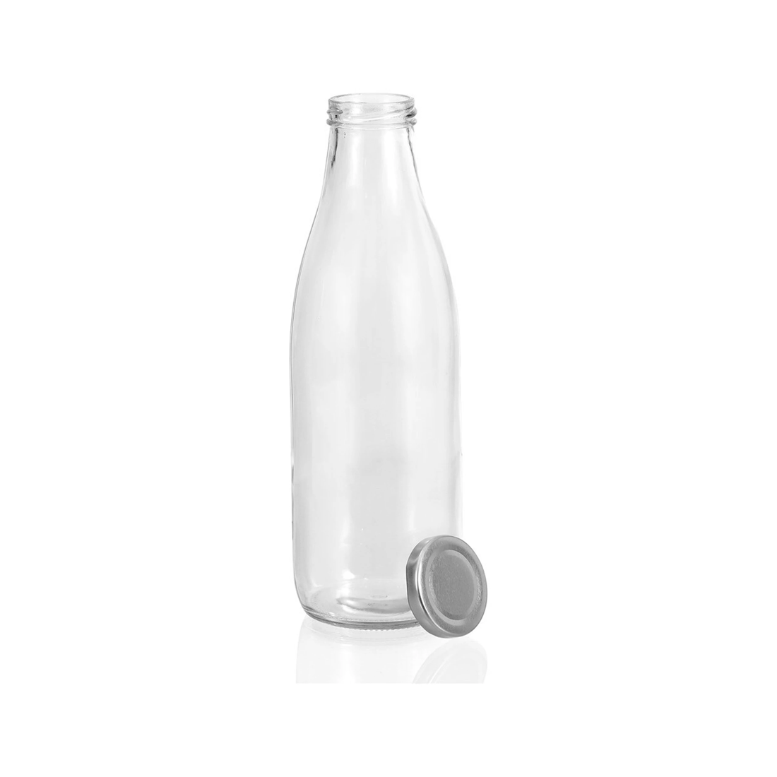 3 Lemon & Lime 1l Glass Milk Bottle Container Storage W/ Screw Top Lid Assorted
 - Multi, 3 of 4