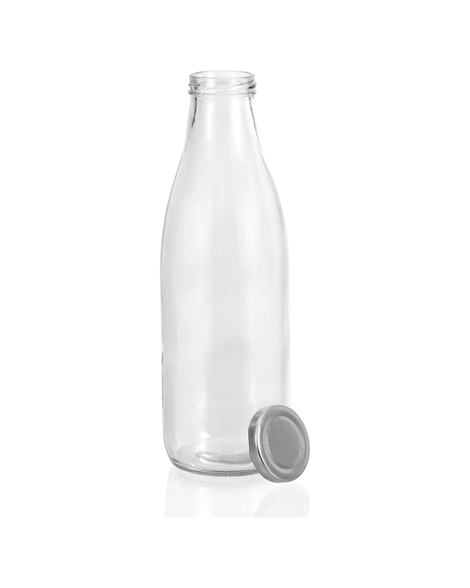3 Lemon & Lime 1l Glass Milk Bottle Container Storage W/ Screw Top Lid - Assorted, 3 of 4