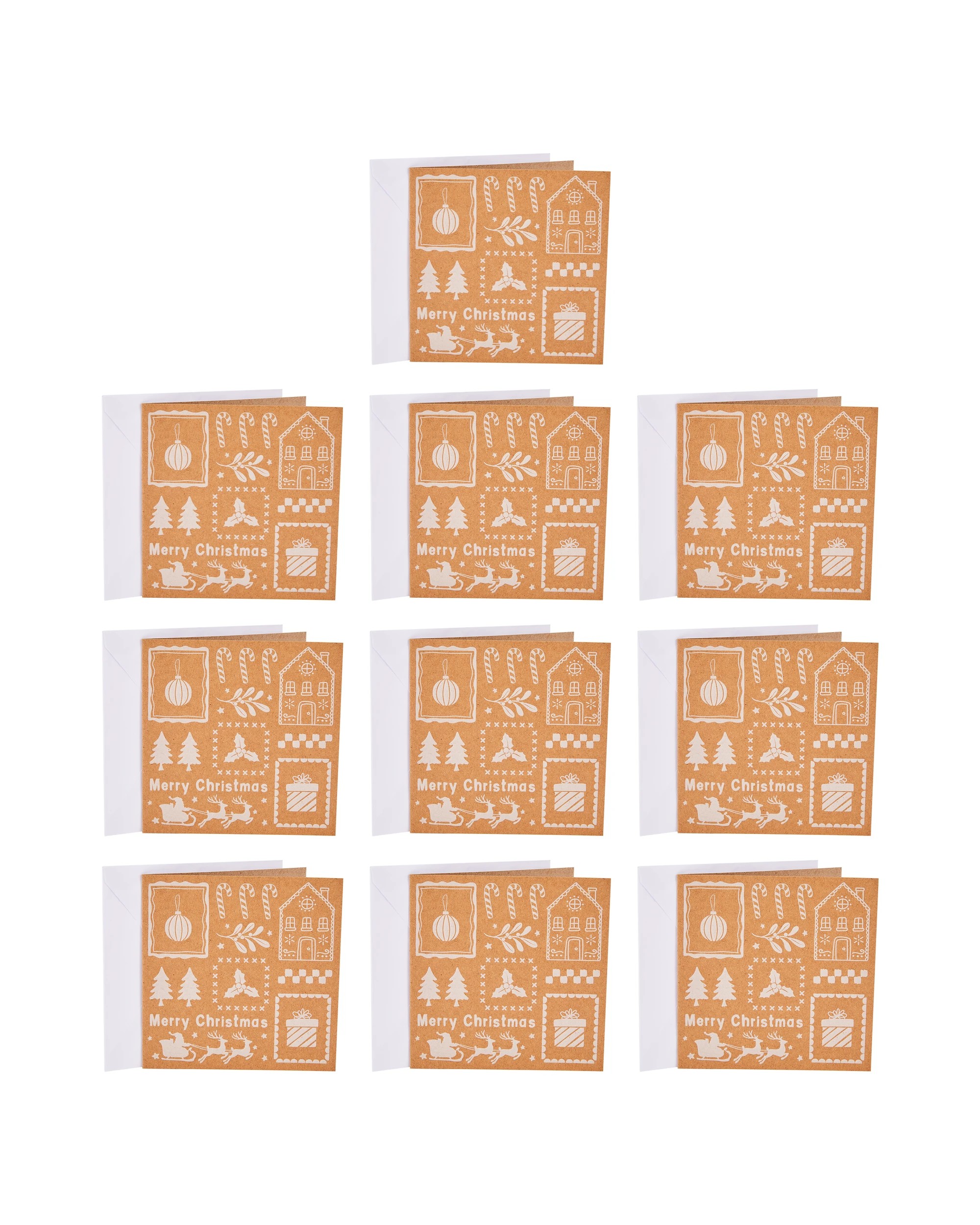 4 10 Pack Icons Square Christmas Cards, 4 of 5