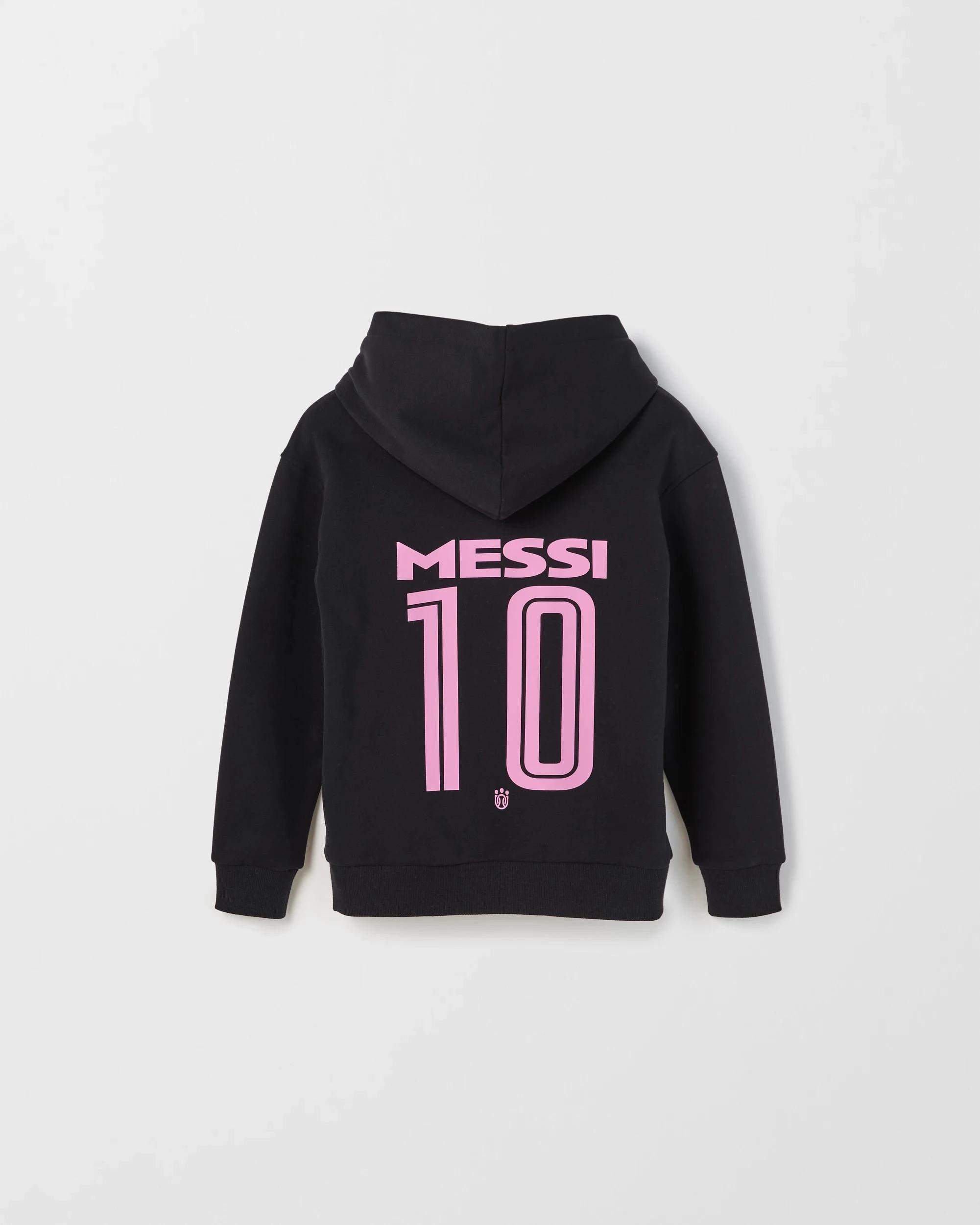 3 Messi Australian Cotton Blend Popover Oversized Hoodie BLACK, 3 of 3
