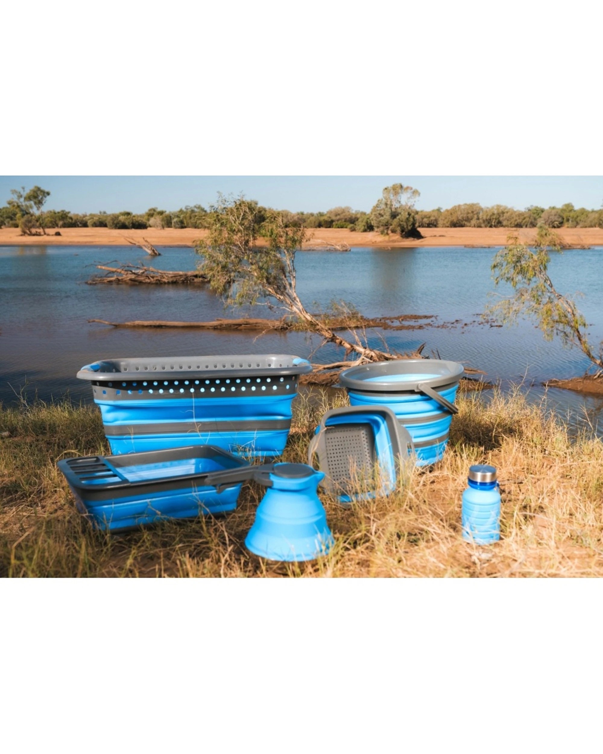 5 Wildtrak Expanda Foldable Strainer Camping Kitchen Accessory PP TPR - Blue, 5 of 6