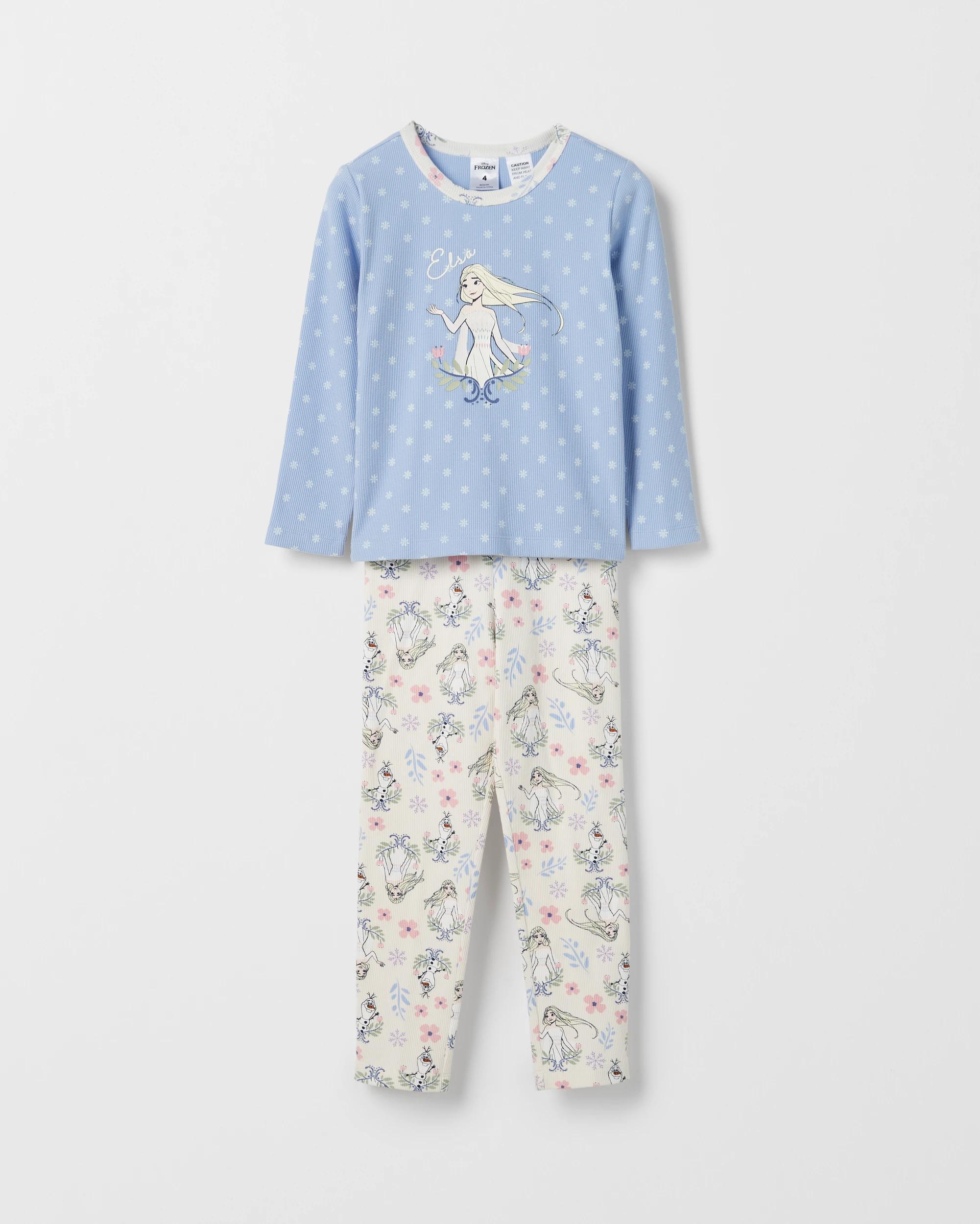 1 Disney Frozen Australian Cotton Blend Younger Girls Knit Pyjama Set FROZEN, 1 of 4