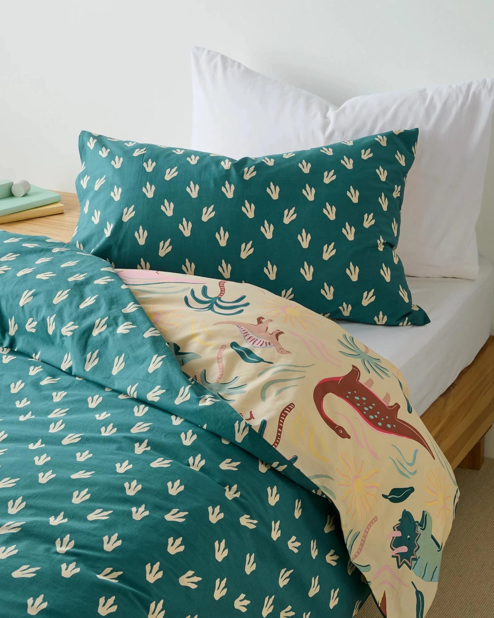 4 Target Xavier Dinosaur Australian Cotton Kids Quilt Cover Set - Single Bed - Green, 4 of 6