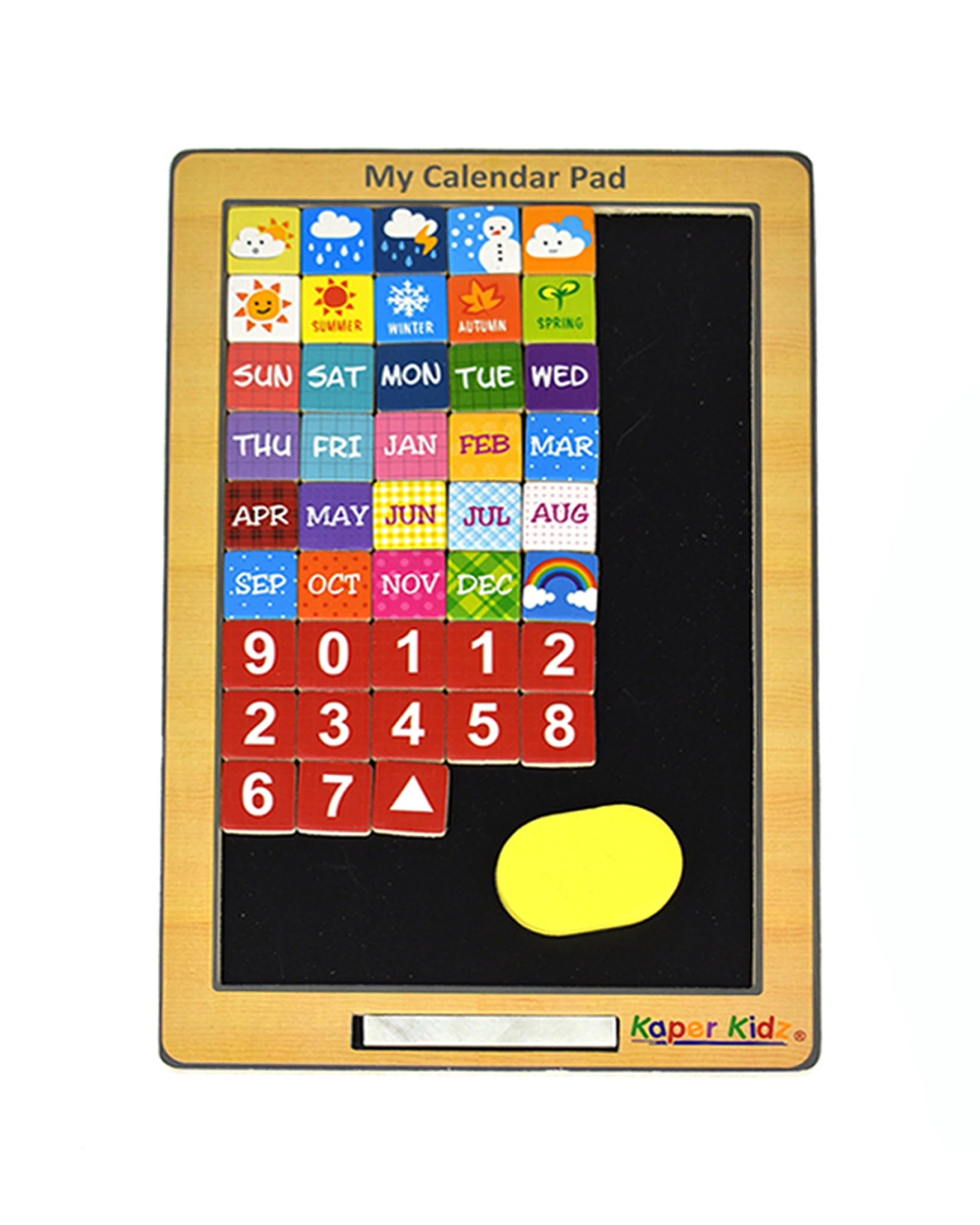 4 Kaper Kidz Magnetic Chalk Board Pad Calendar & Seasons Kid Play Toy 17.5cm - Multi, 4 of 4