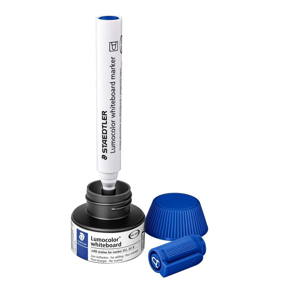 3 Staedtler Lumocolor Whiteboard Marker Refill Station Blue, 3 of 3