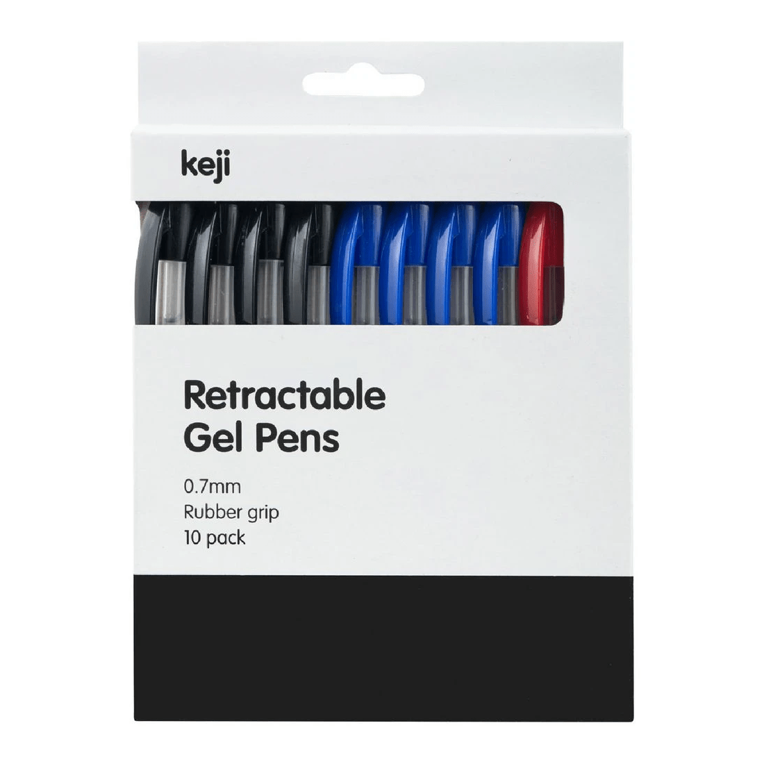 1 Keji Retractable Gel Pens 0.7mm Assorted 10 Pack, 1 of 2