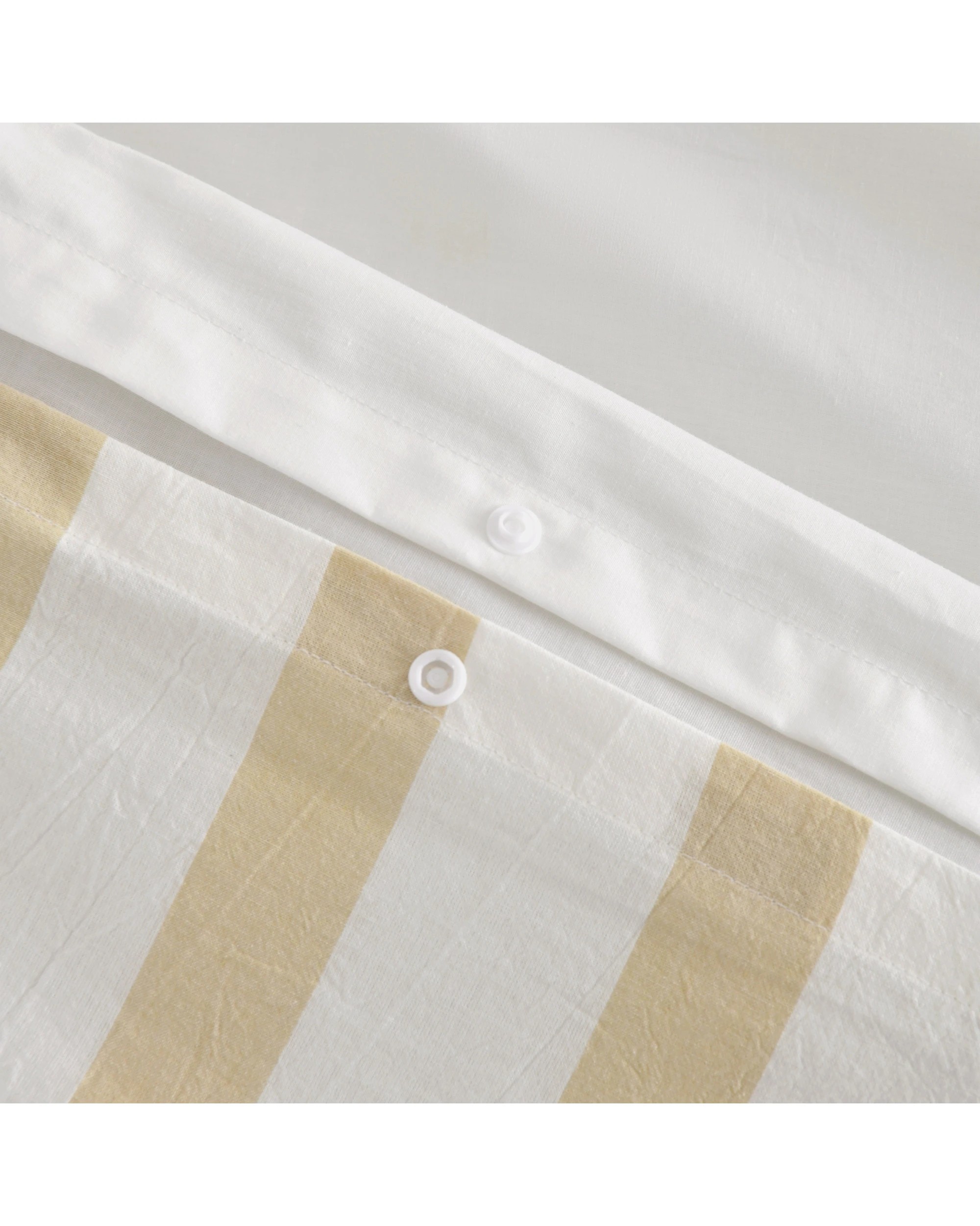 4 Dreamaker Cove Yarn Dyed Washed Cotton Striped Quilt Cover Set - Single Bed - Sand, 4 of 7