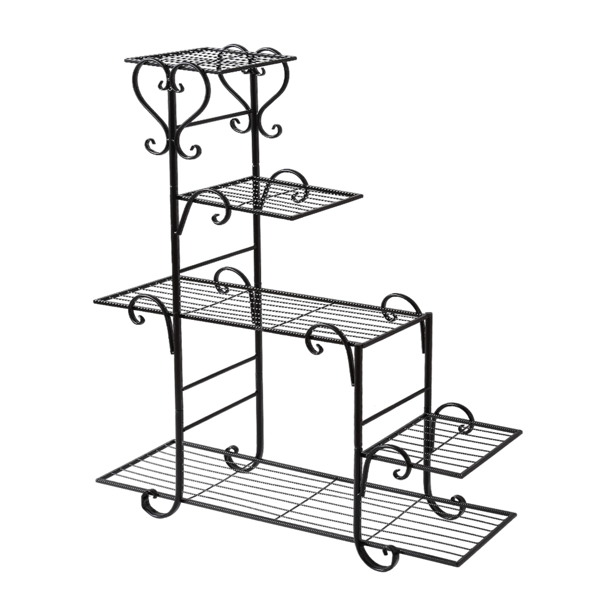 1 Levede Plant Stand Metal Black Flower Pot - Black, 1 of 6