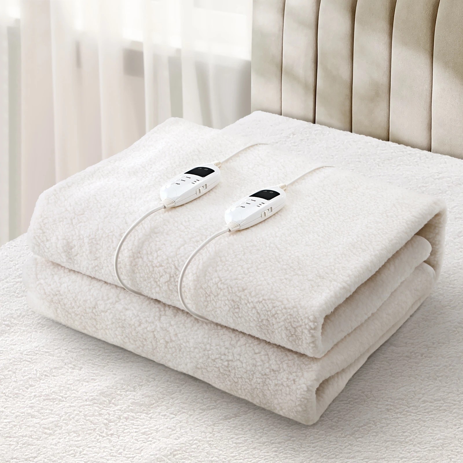 1 Bedra Bedding  Electric Blanket Fleece Heated Fully Fitted Winter Pad Washable King - King Bed - White, 1 of 10