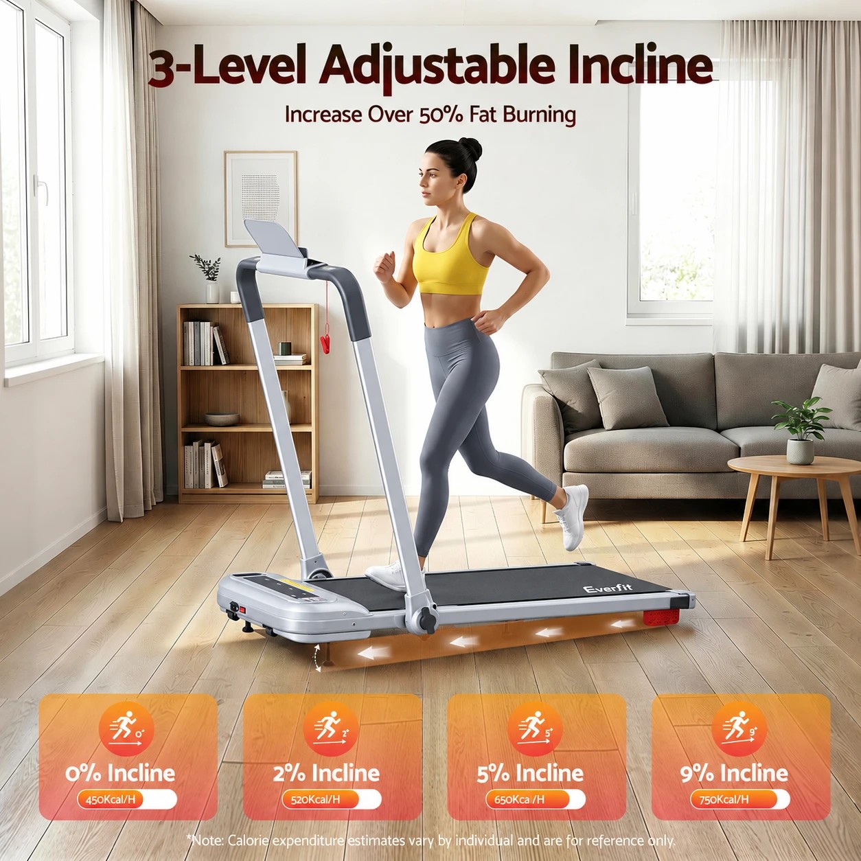 Everfit 3 in1 Treadmill Electric Walking Pad with Incline Foldable for ...
