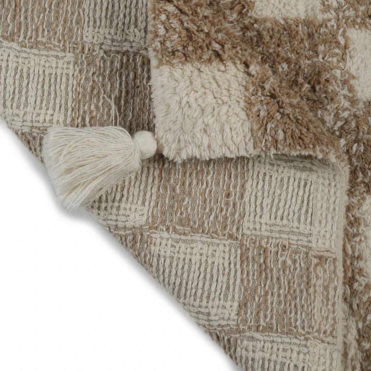 2 Checkerboard Bath Mat - Beige, 2 of 4