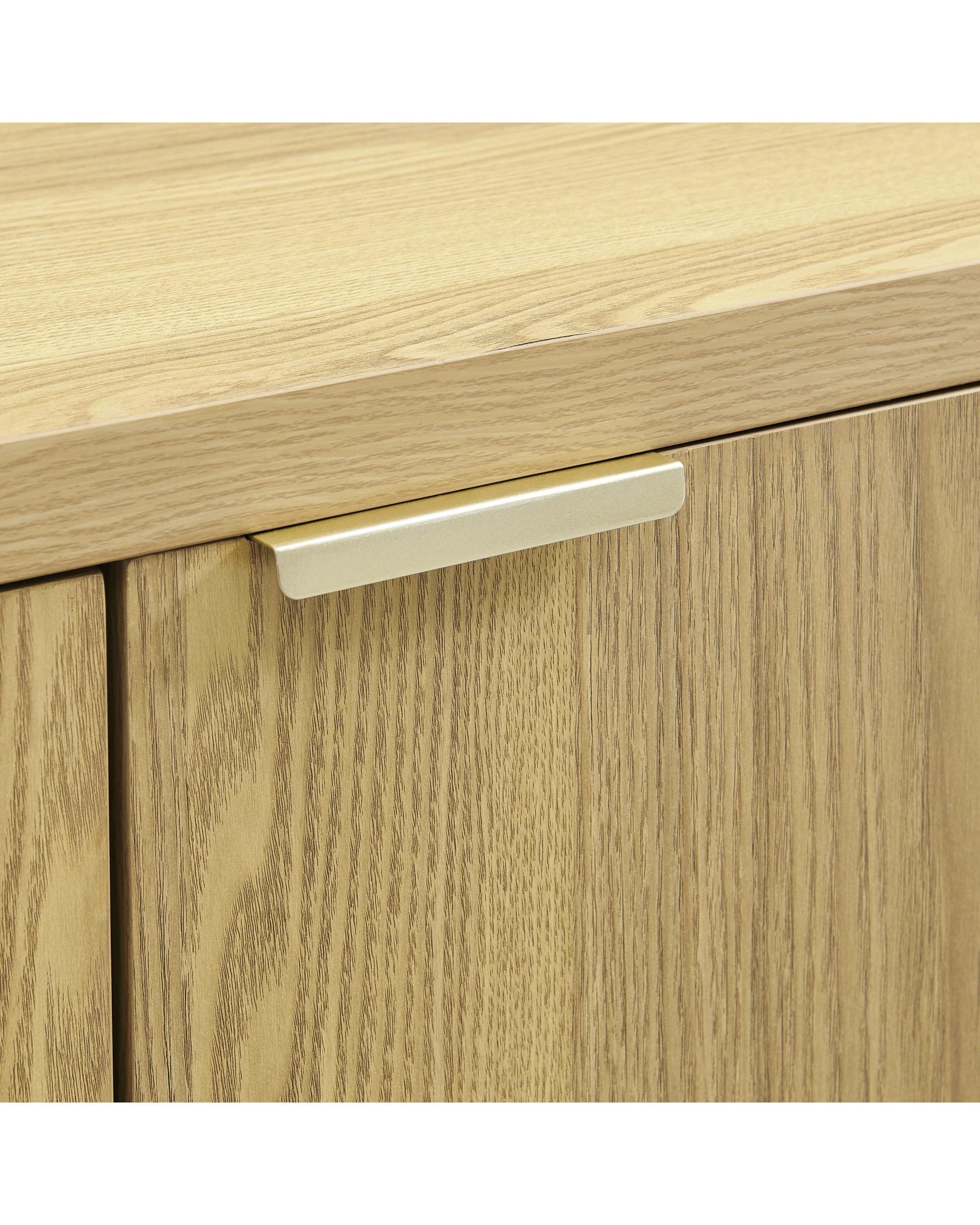 8 Kodu 140cm Curve Buffet Sideboard Cabinet 3 Doors Oak Look - Natural, 8 of 10