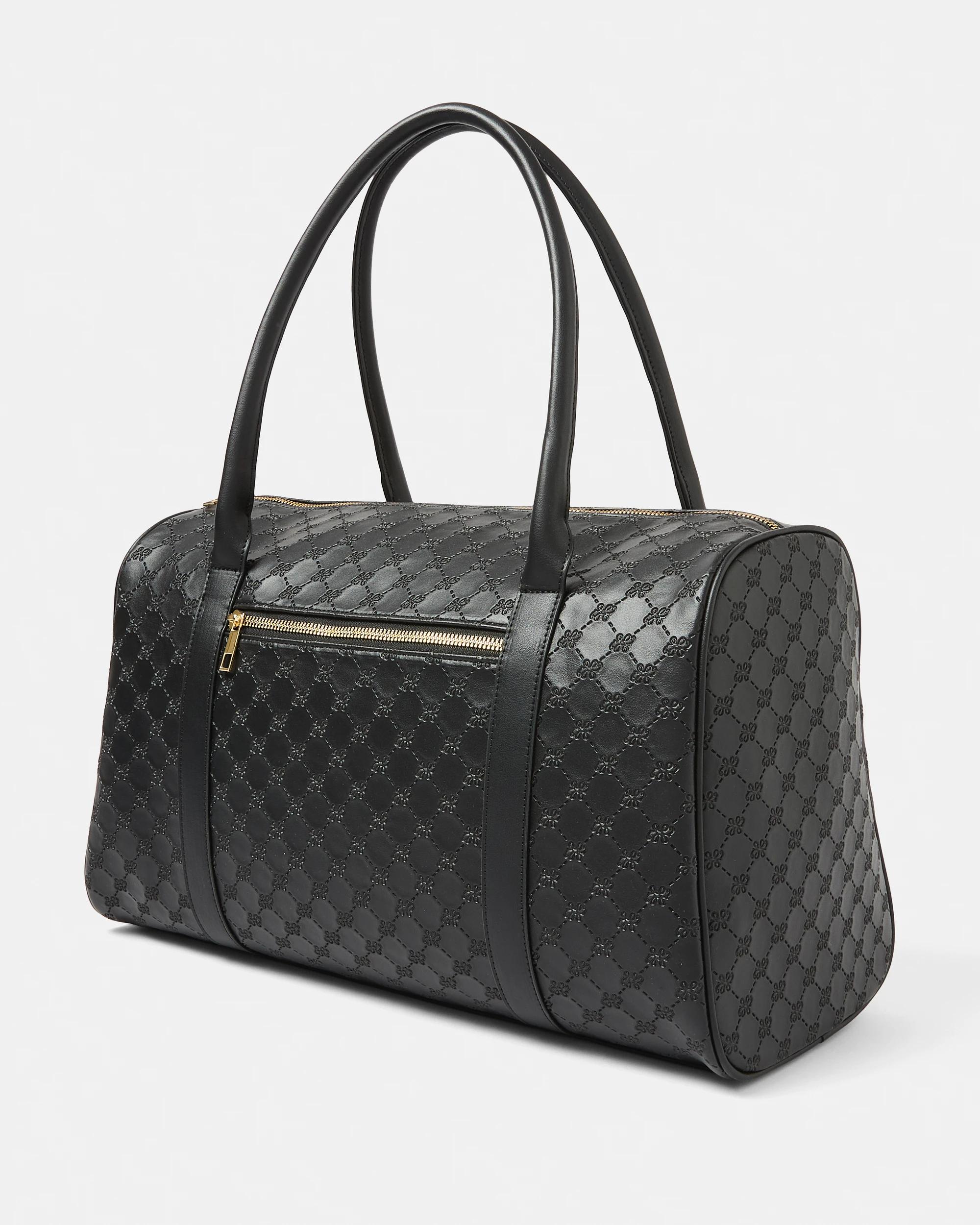 2 Embossed Weekender Bag Blk Mono, 2 of 5