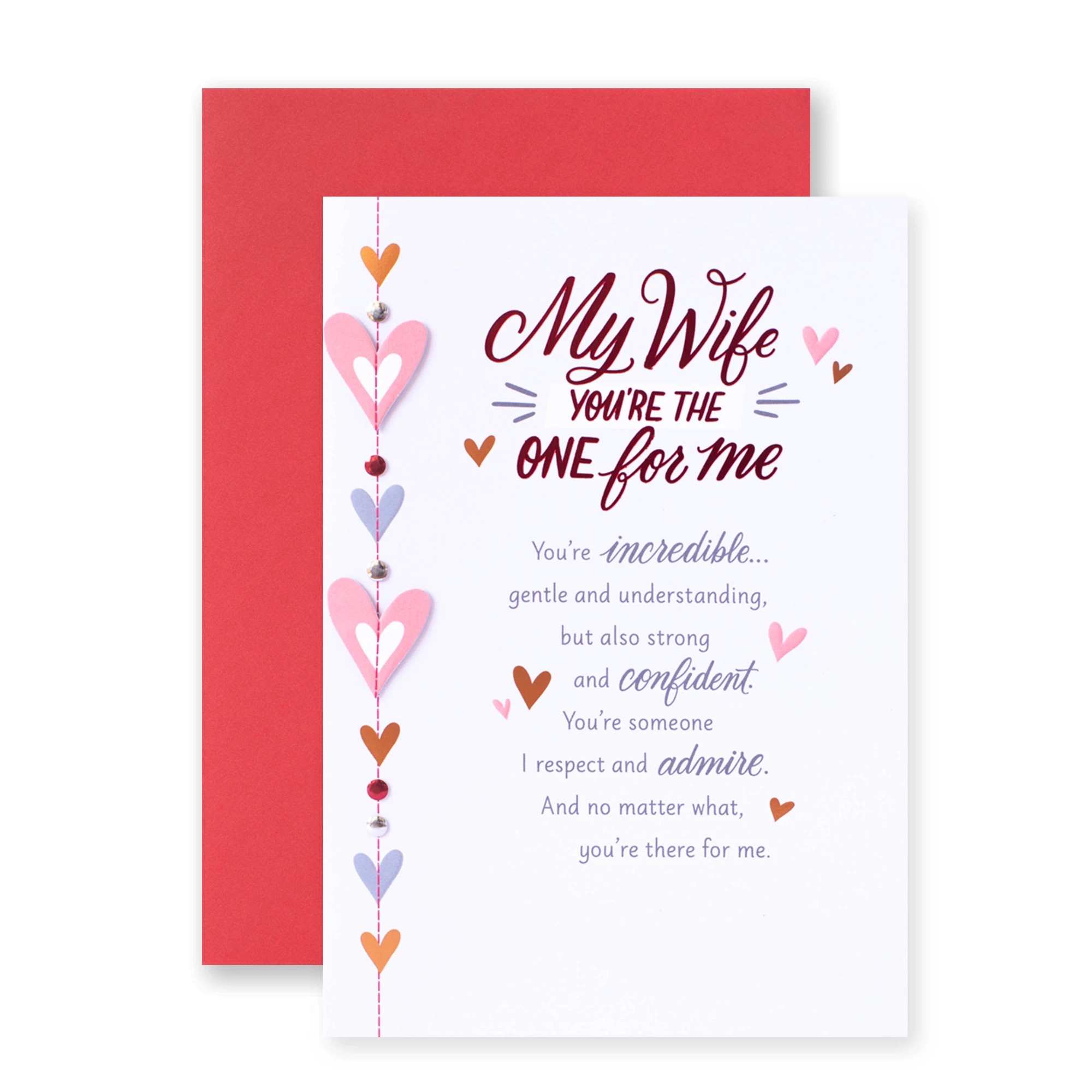 1 Hallmark Valentine's Day Wife Card - My Wife You're The One For Me…, 1 of 3