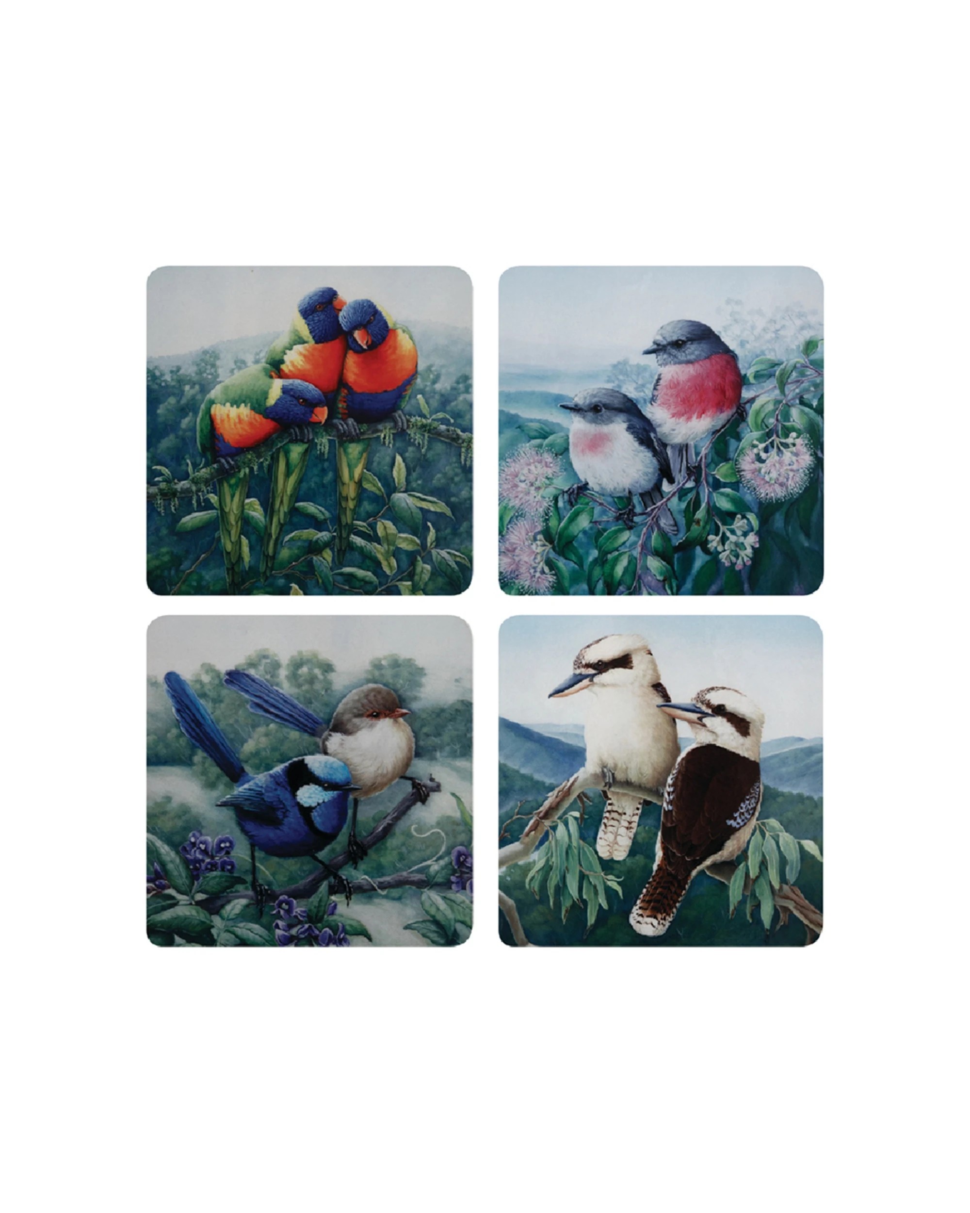 1 Maxwell & Williams 4 Pack Birds Of Australia Coasters 10.5cm Gift Box., 1 of 3