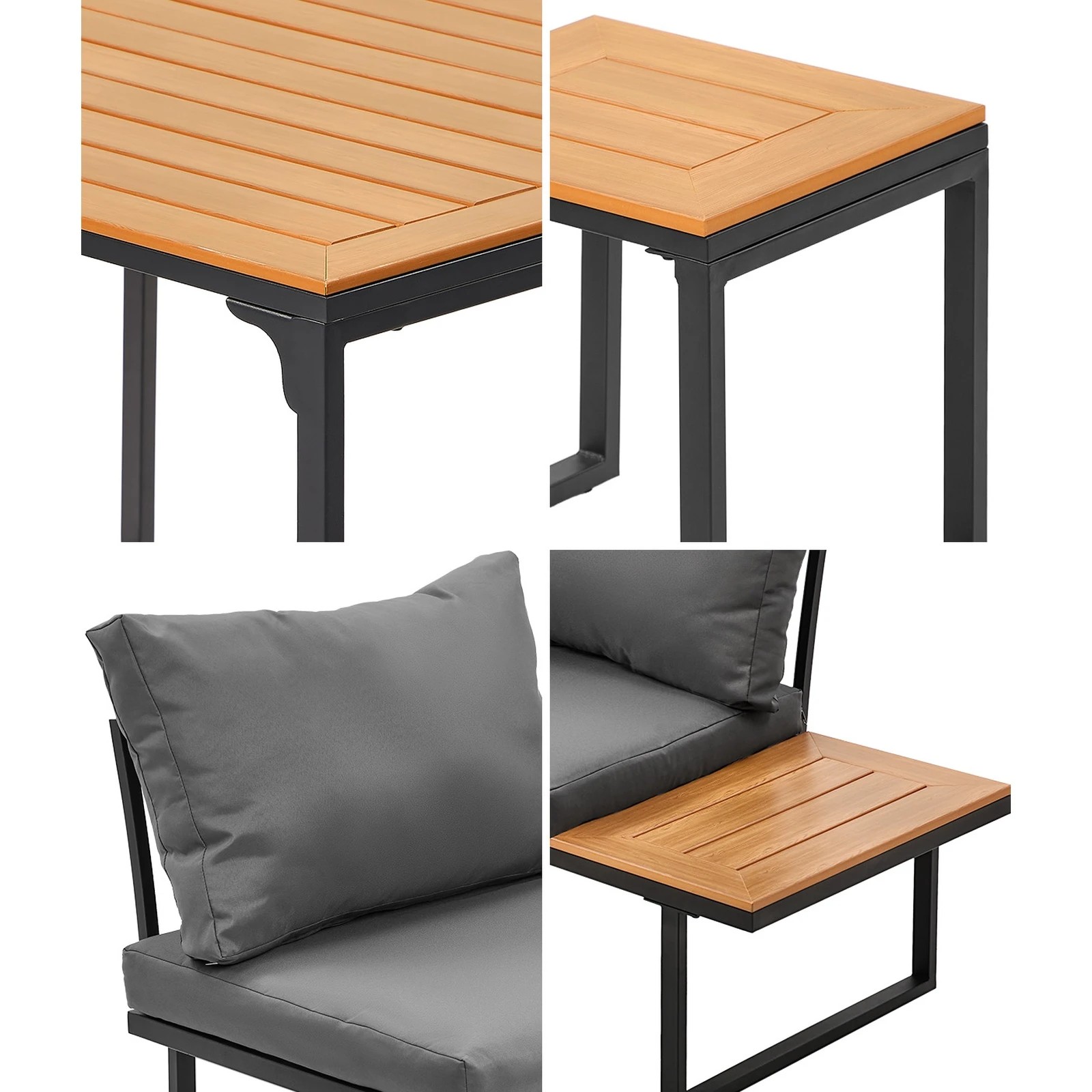 5 Livsip 6 Seater Outdoor Dining Sofa Set Lounge Furniture Patio Stool - Multi, 5 of 8
