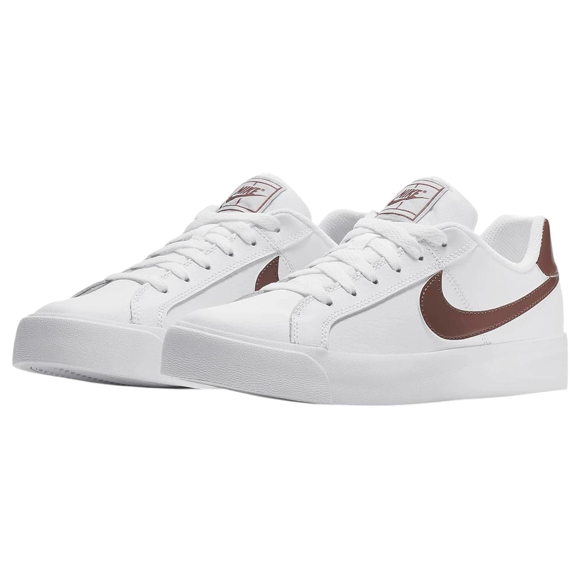 4 Nike Womens Court Royale AC Athletic Shoes WHITE/MAUVE, 4 of 6