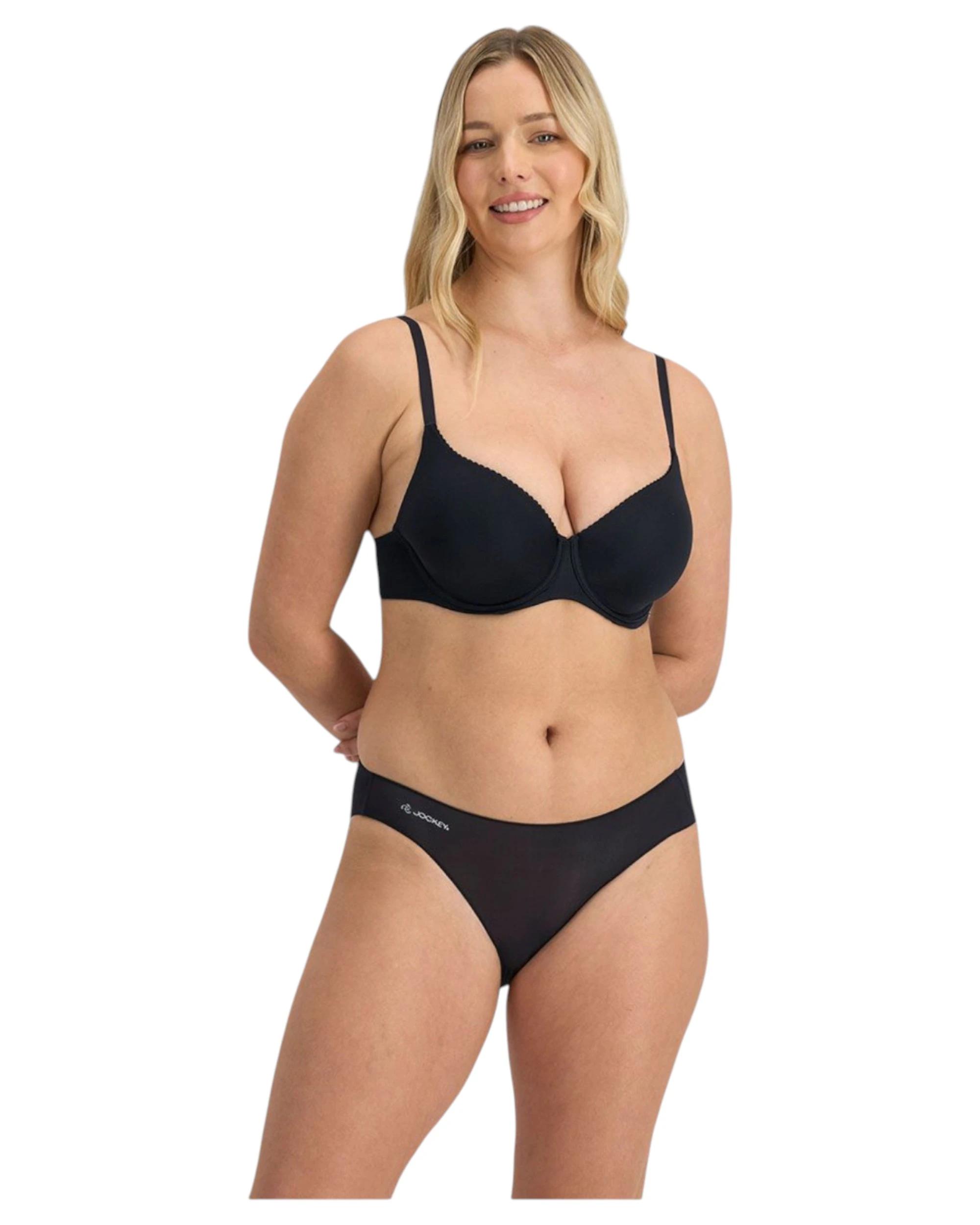2 Jockey 3 Pack Womens No Panty Line Promise Hipster Bikini Underwear BLACK, 2 of 4