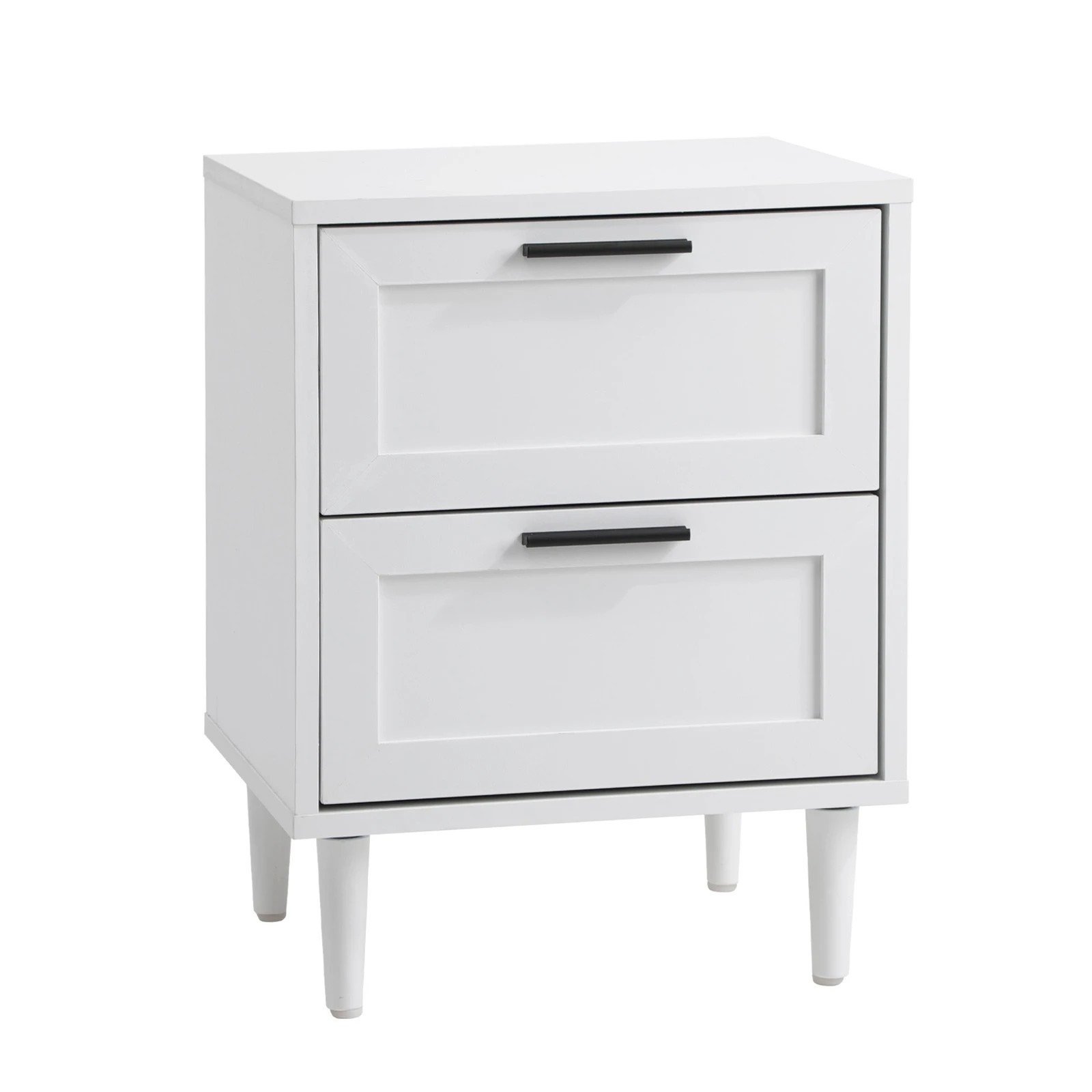 8 Oikiture Bedside Tables Set of 2 Nightstand Side End Table Bedroom Storage - White, 8 of 9