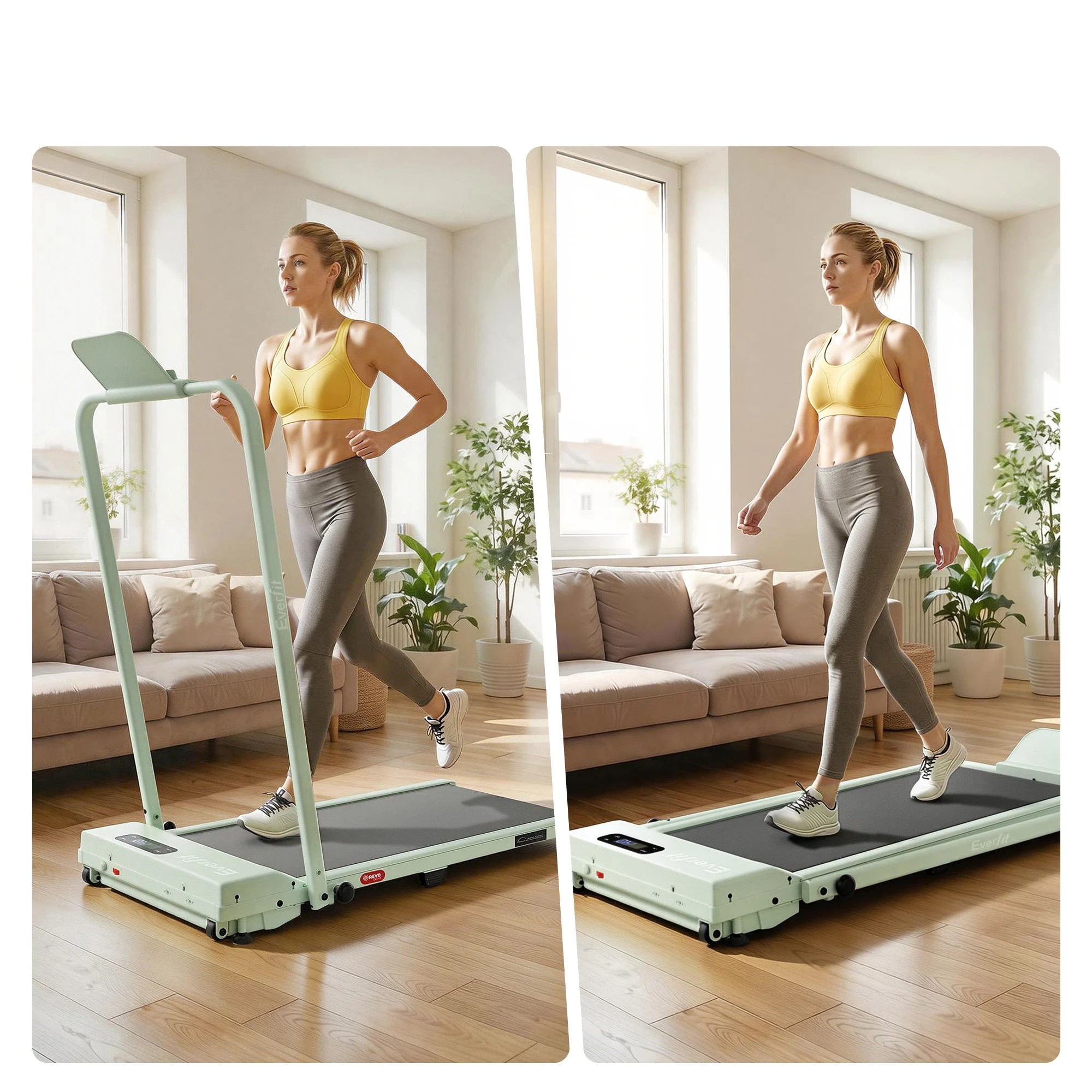4 Everfit 3 in 1 Walking Pad Treadmill 12% Incline Under Desk Foldable for Home - Green, 4 of 10
