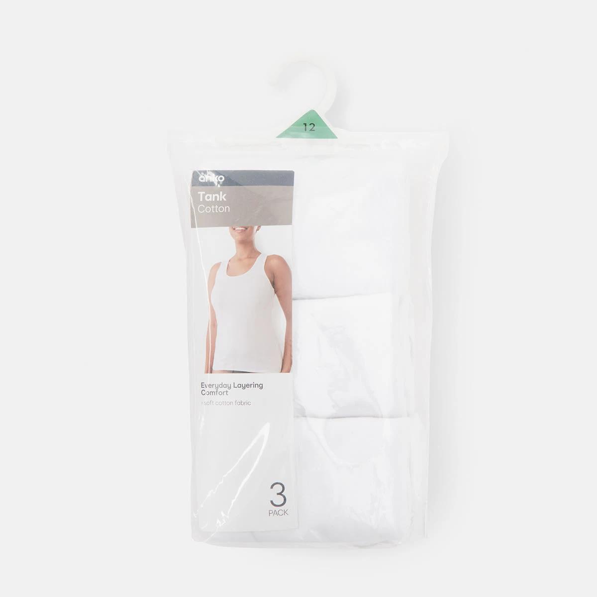 9 3 Pack Essential Cotton Tank White, 9 of 9