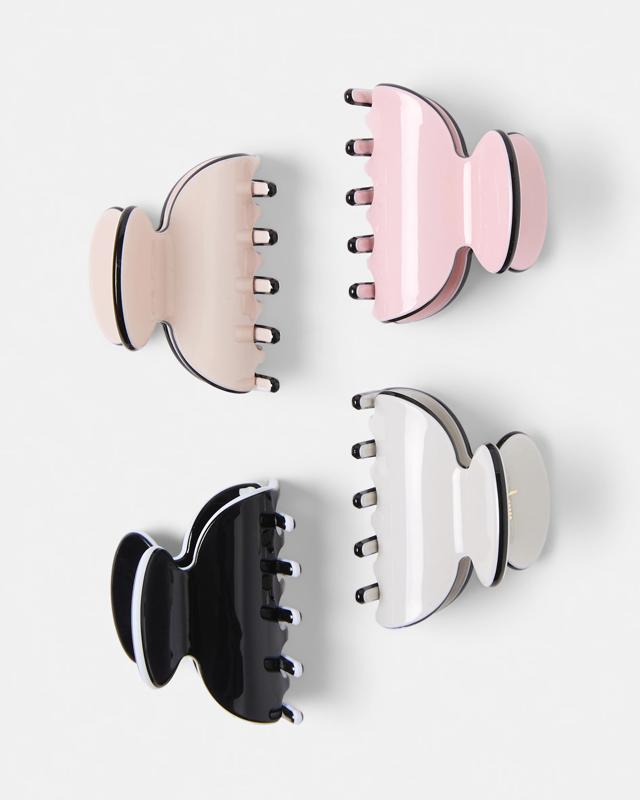 4 Pack Mini Contrast Claw Hair C