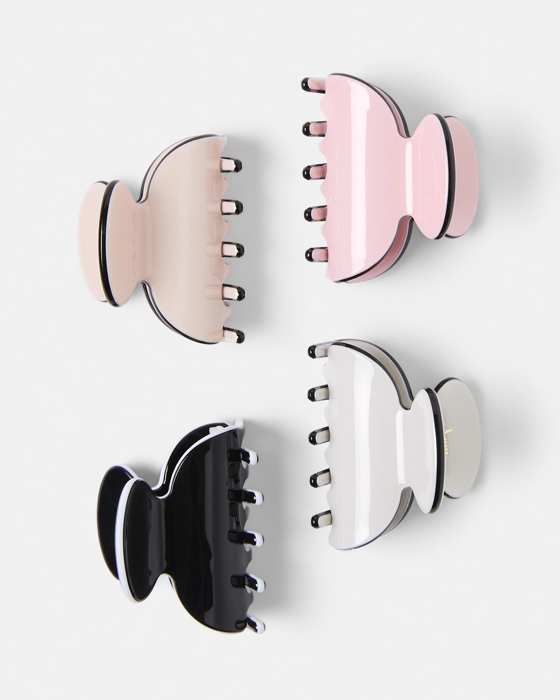 1 4 Pack Mini Contrast Claw Hair Clips, 1 of 4