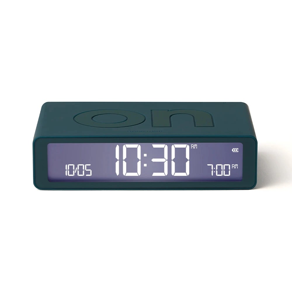1 Lexon Flip Classic Reversible Alarm Clock - Blue - Blue, 1 of 5