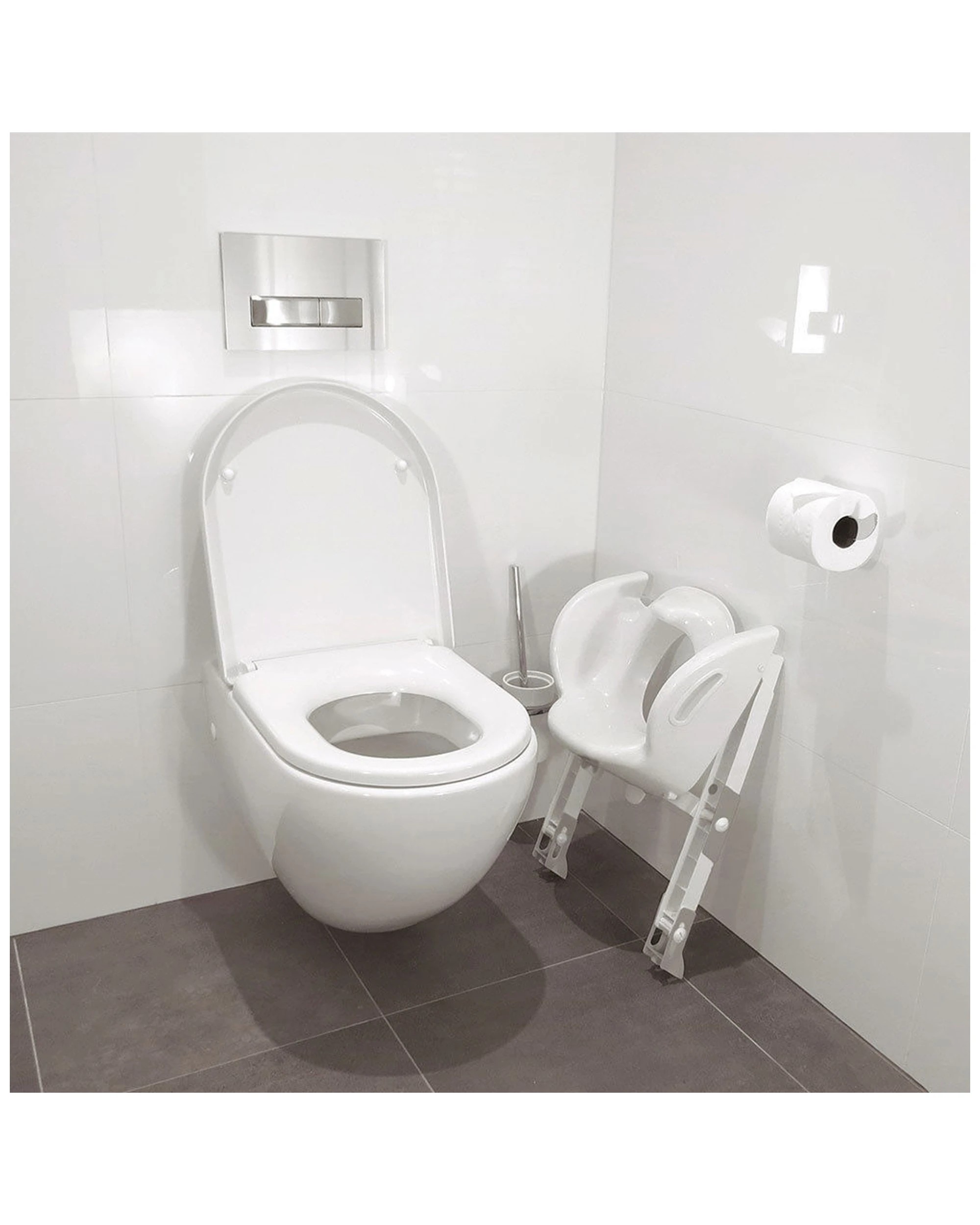 3 Roger Armstrong Ultimate Toilet Trainer Seat Toddler White Foldable Non Slip Adjustable
 - White, 3 of 5