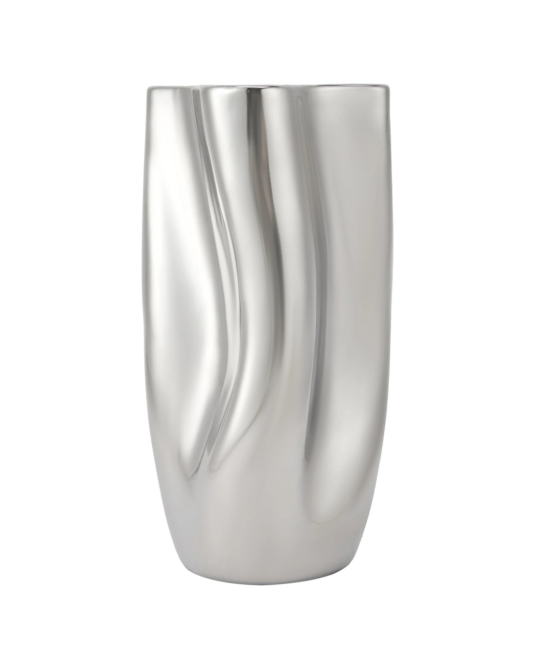 Chrome Look Vase