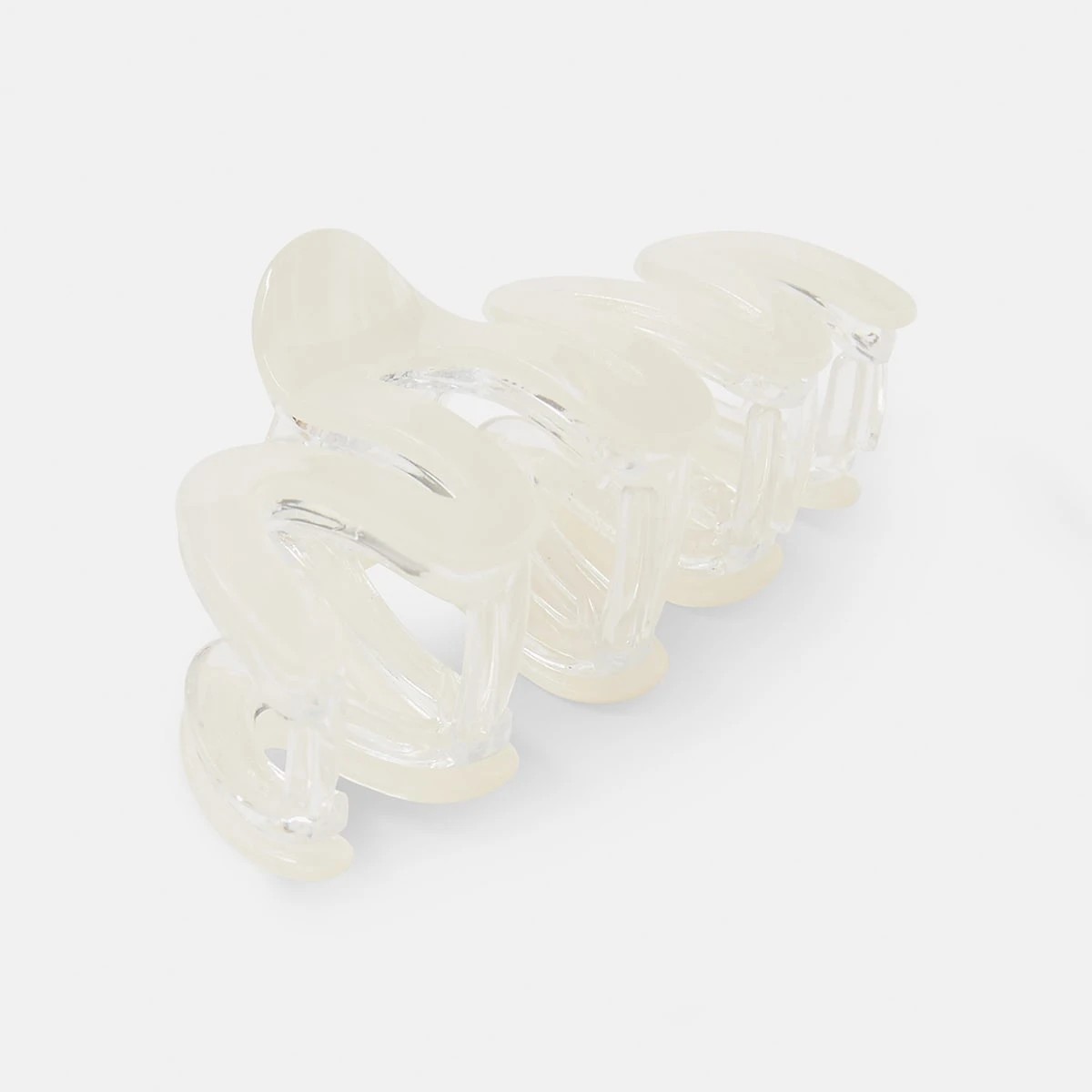 2 White Squiggle Claw Hair Clip, 2 of 4