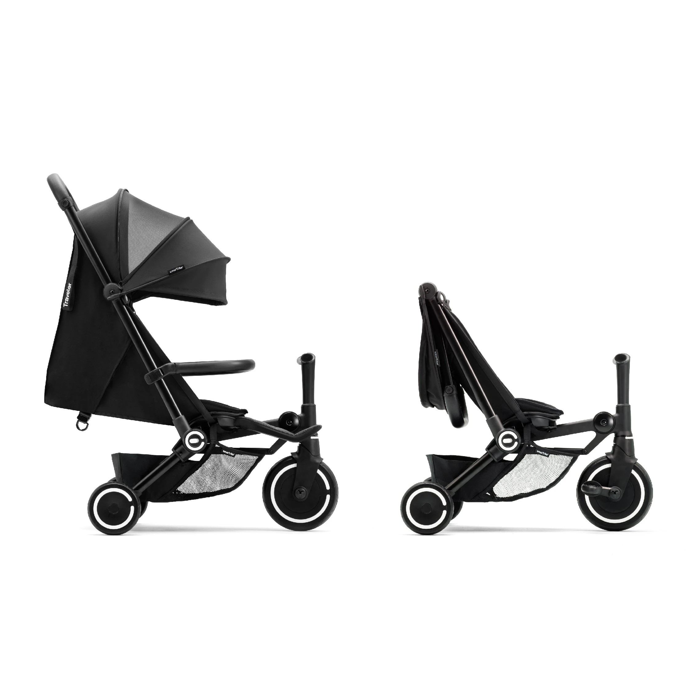 1 Smartrike Traveler 4 In 1 Convertible Stroller
 - Black, 1 of 1