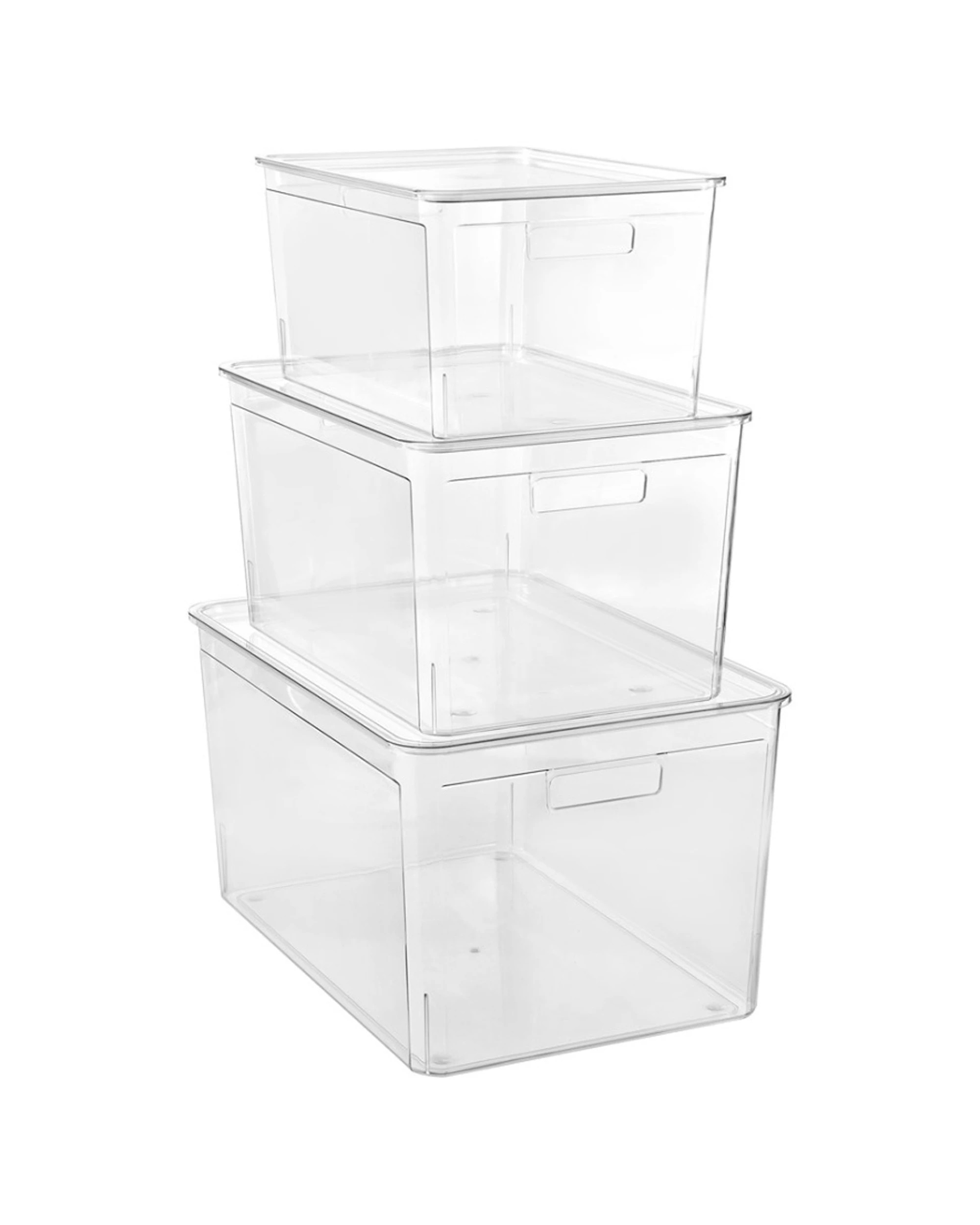 8 Boxsweden Crystal Stackable Lidded Organisation Storage Box 20L - Clear, 8 of 9