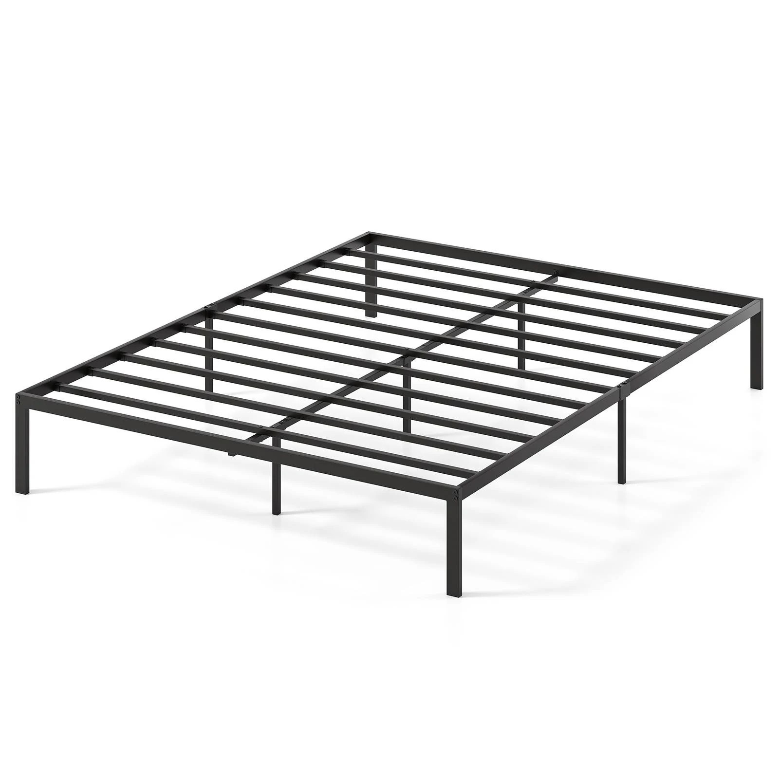 1 Costway Queen Metal Bed Frame Platform Bed Heavy Duty Mattress Foundation w/Storage Space, 1 of 1