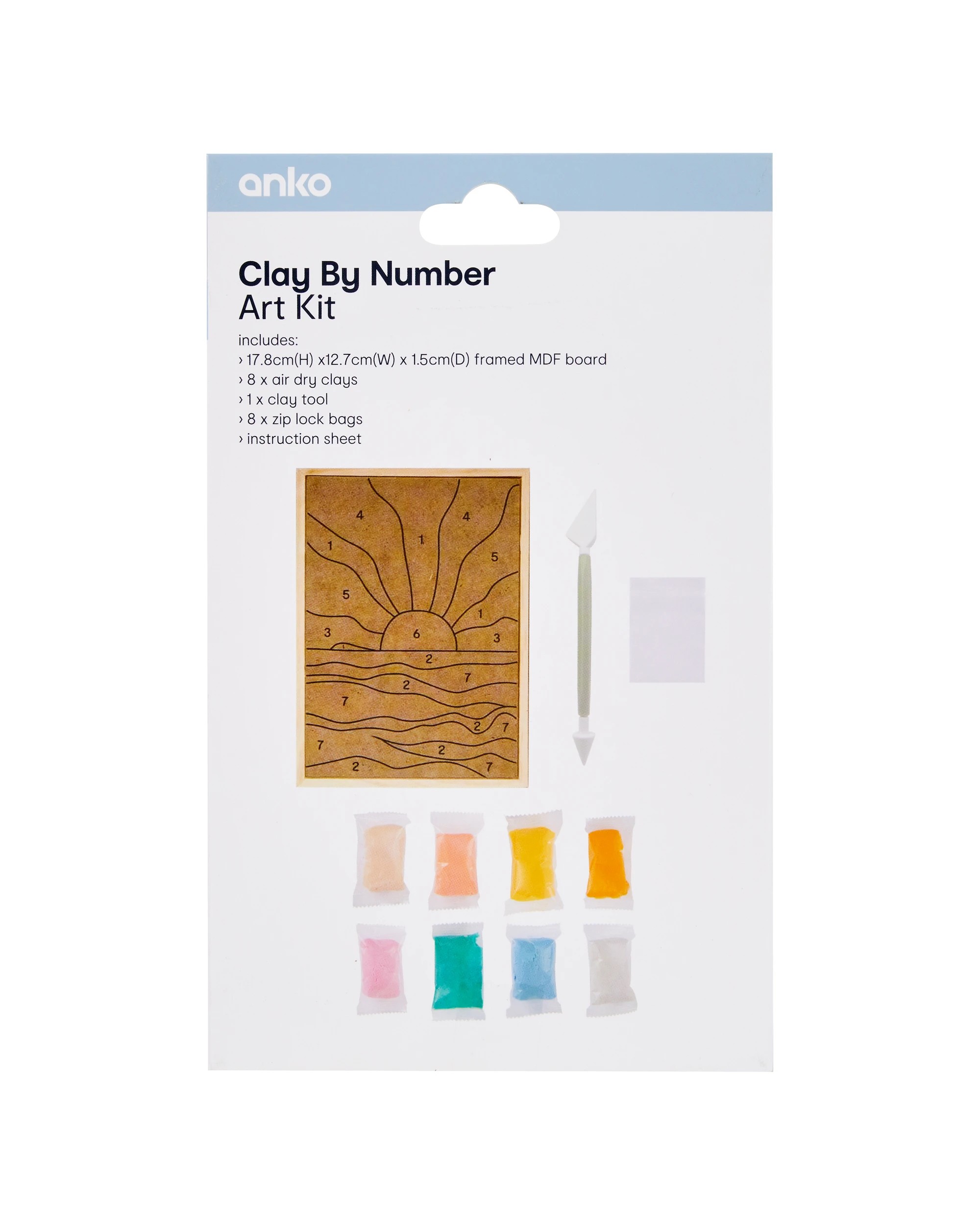 3 Clay by Number Art Kit - Sun, 3 of 3