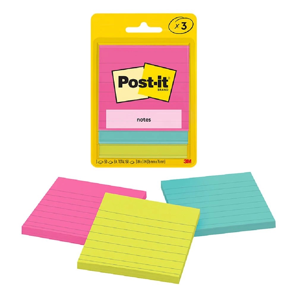 3 Post-it Lined Notes 76 x 76mm Poptimistic 3 Pack, 3 of 6