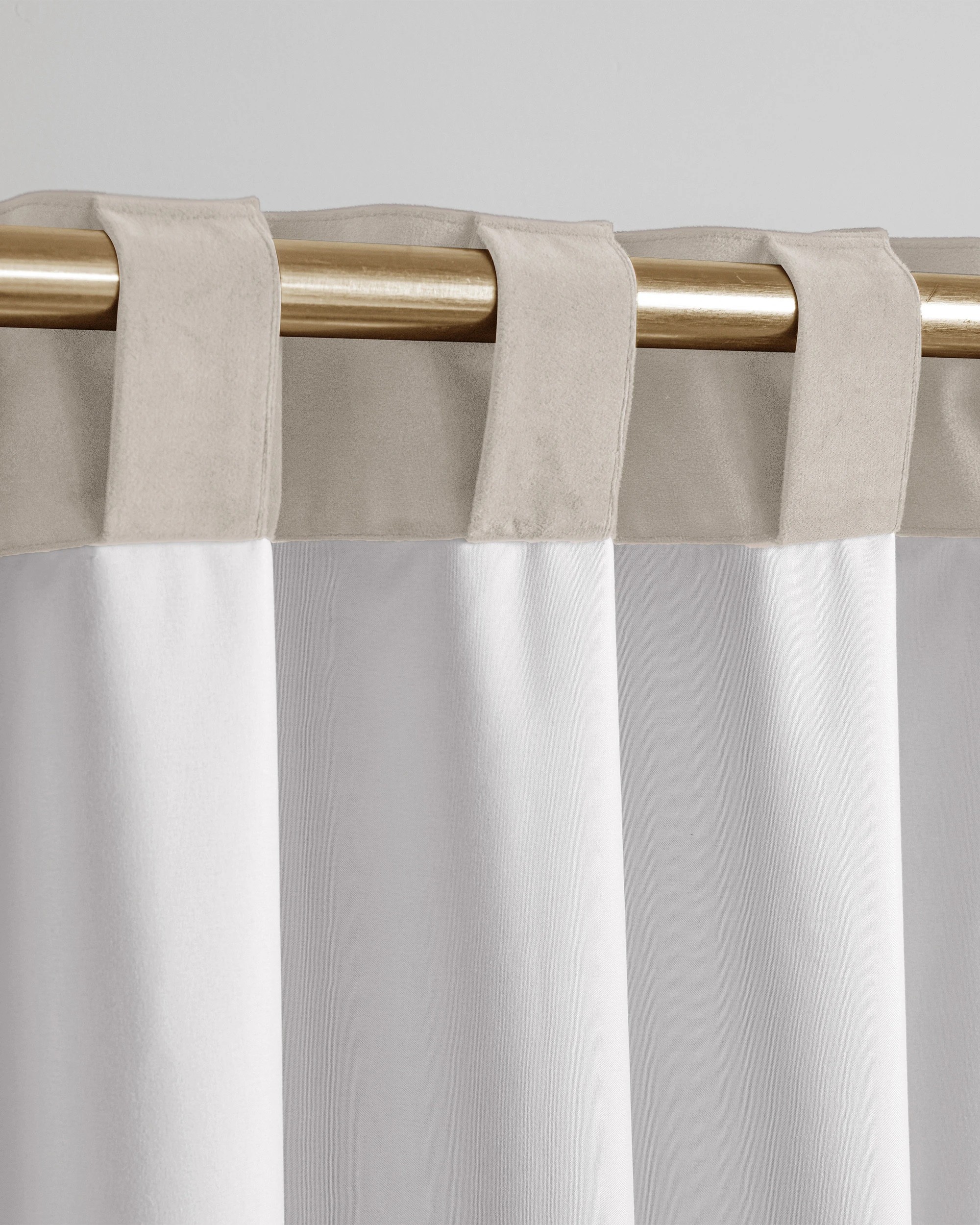 4 Cadence & Co. Byron Matte Velvet 100% Blockout Concealed Tab Top Curtains Twin Pack 90x223cm - Oat, 4 of 7