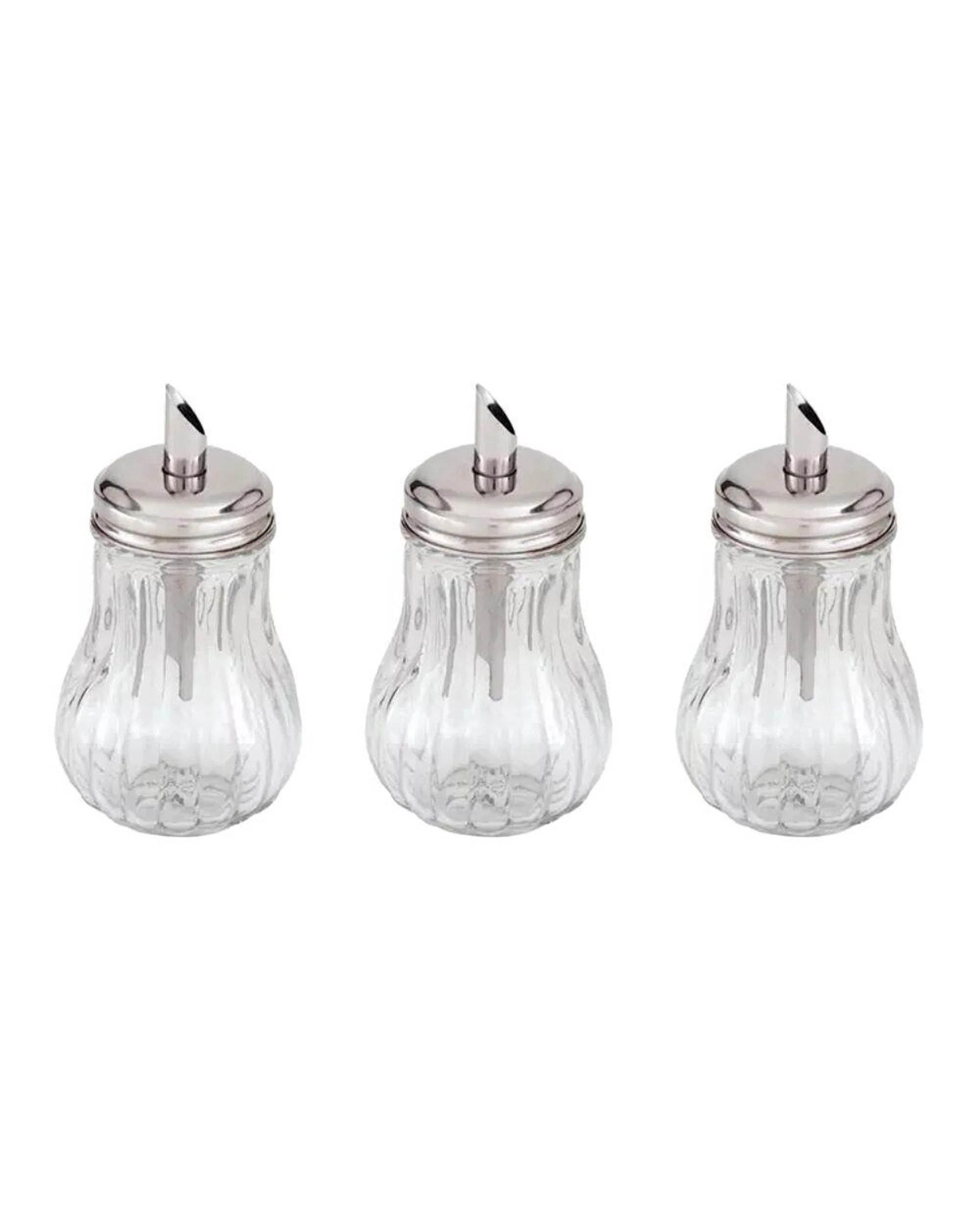 1 Trenton Glass Sugar Dispenser 285ml Tilt a Spoon Set of 3, 1 of 2