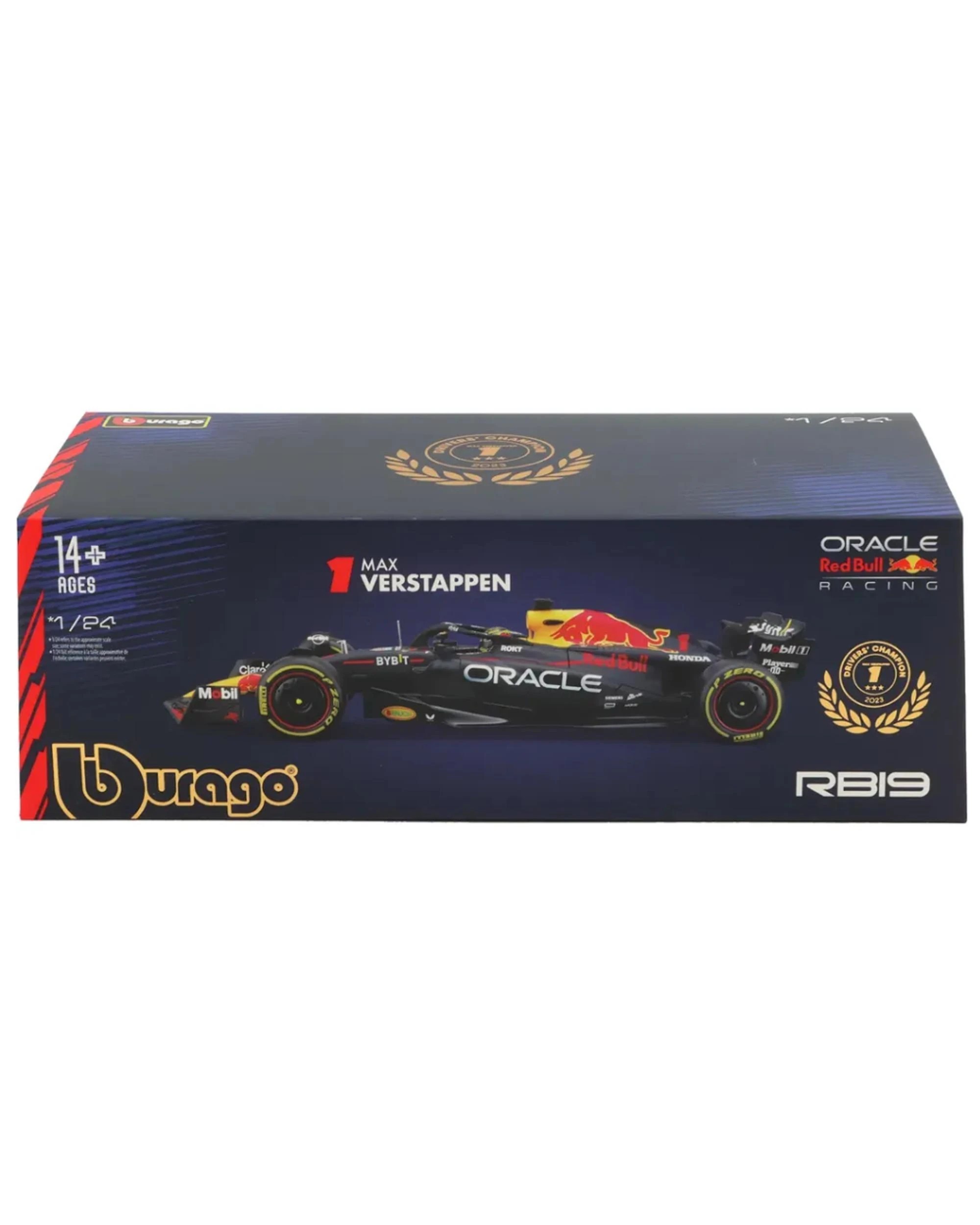 1 Bburago Formula Racing 2023 F-1 Red Bull Racing RB-19 #1 Max Verstappen Champion 1:24 Scale Diecast Vehicle, 1 of 4