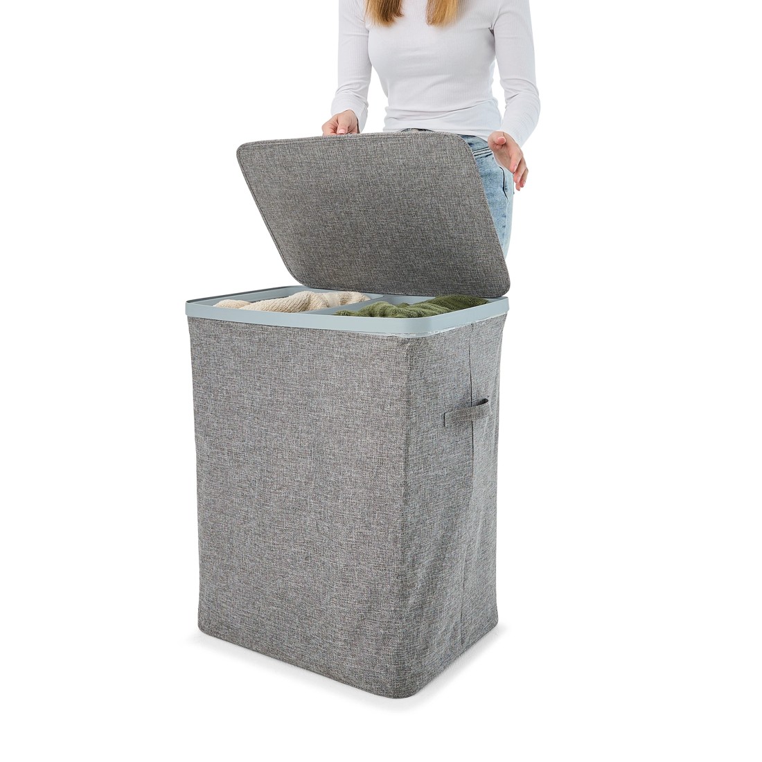 3 Dual Section Laundry Hamper, 3 of 10
