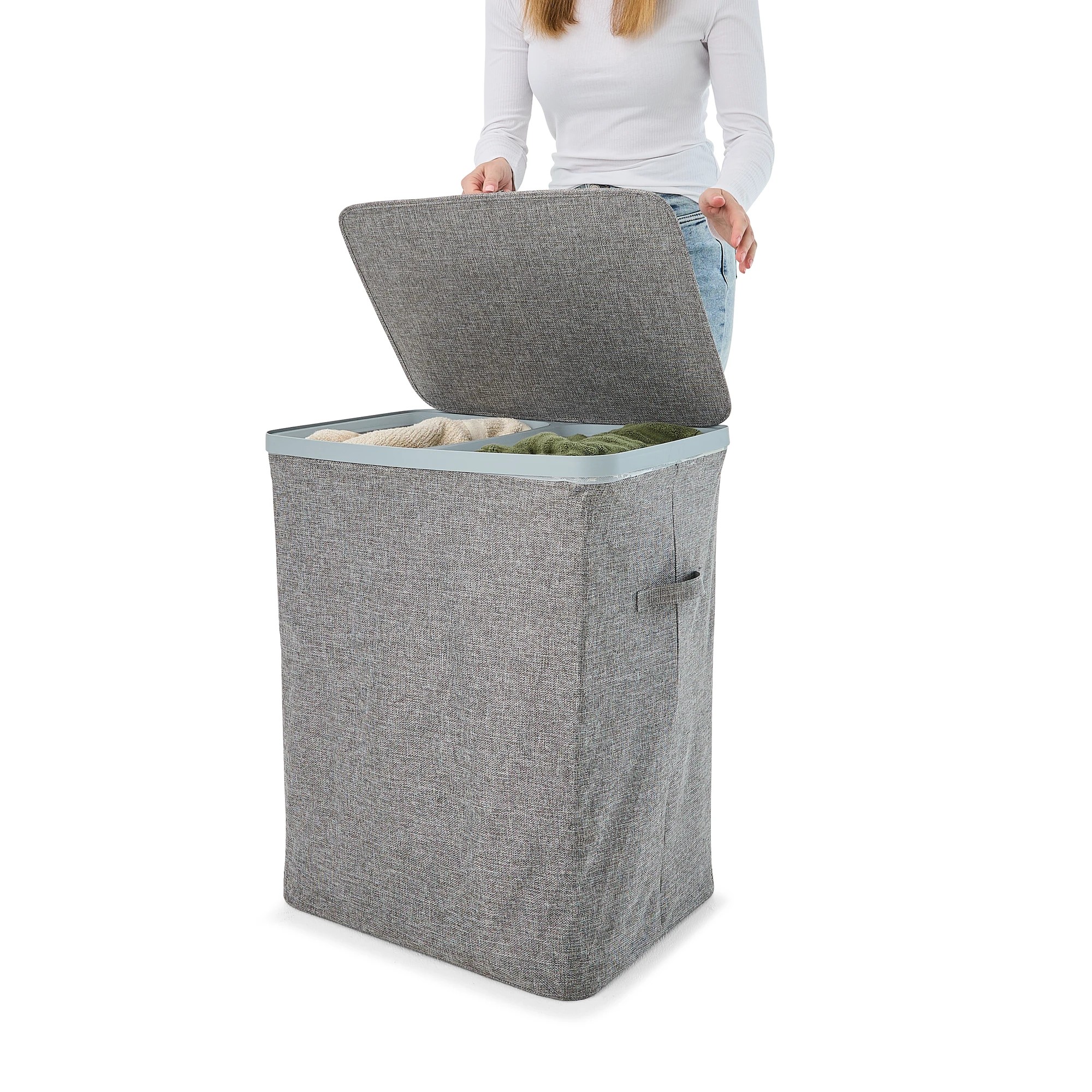 3 Dual Section Laundry Hamper, 3 of 10