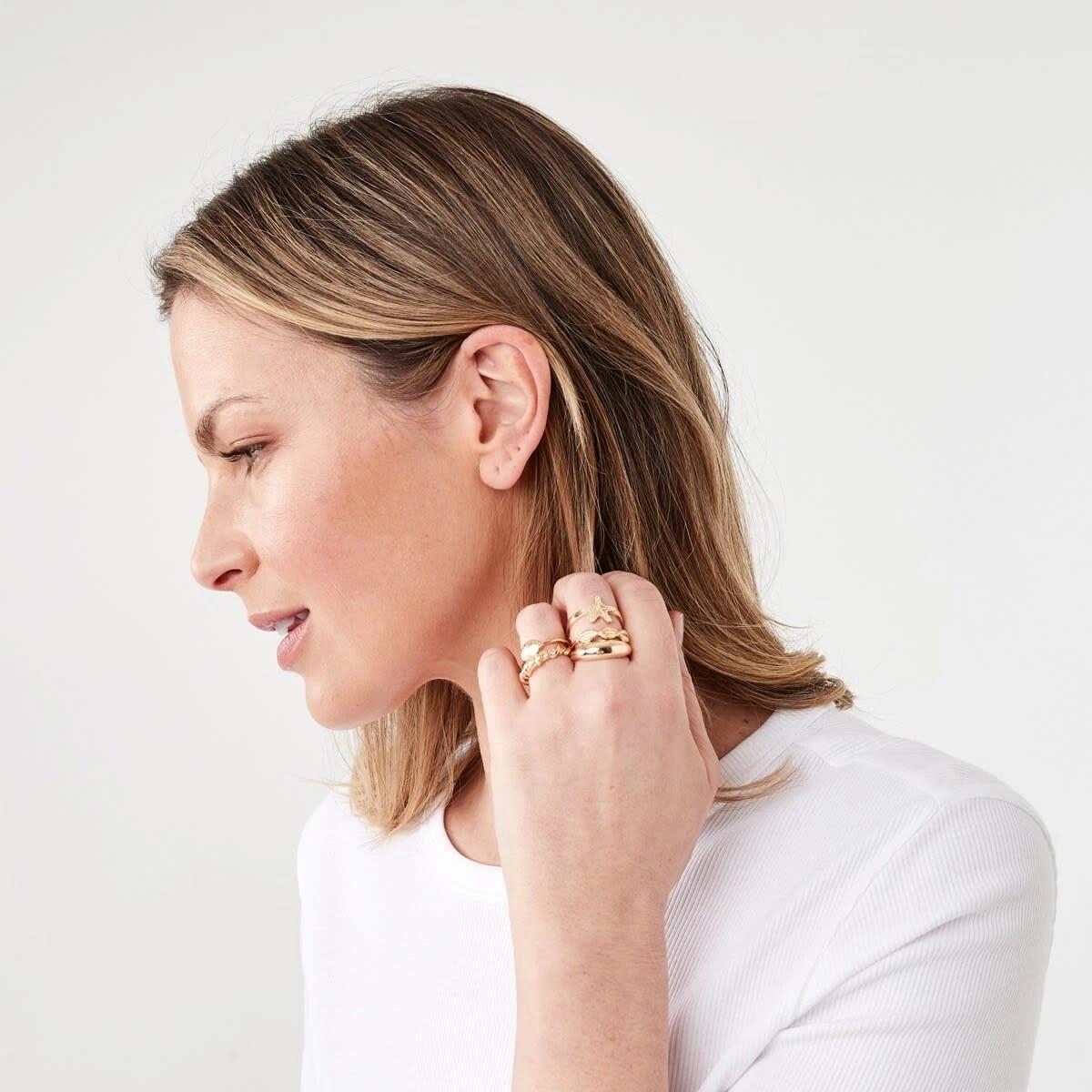 3 5 Pack Seashell Rings - Gold Tone GOLD, 3 of 4