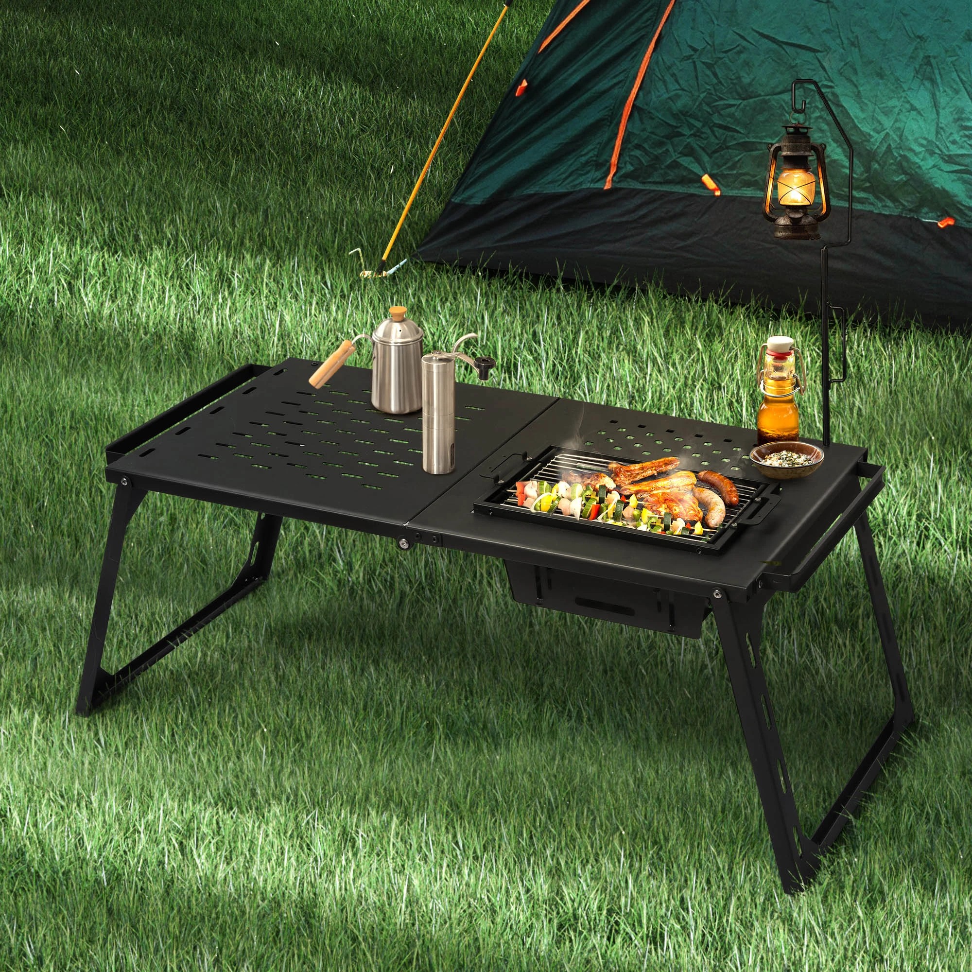 8 Levede Multifunctional Folding Desktop Grill Portable Camping BBQ Picnic Outdoor, 8 of 8