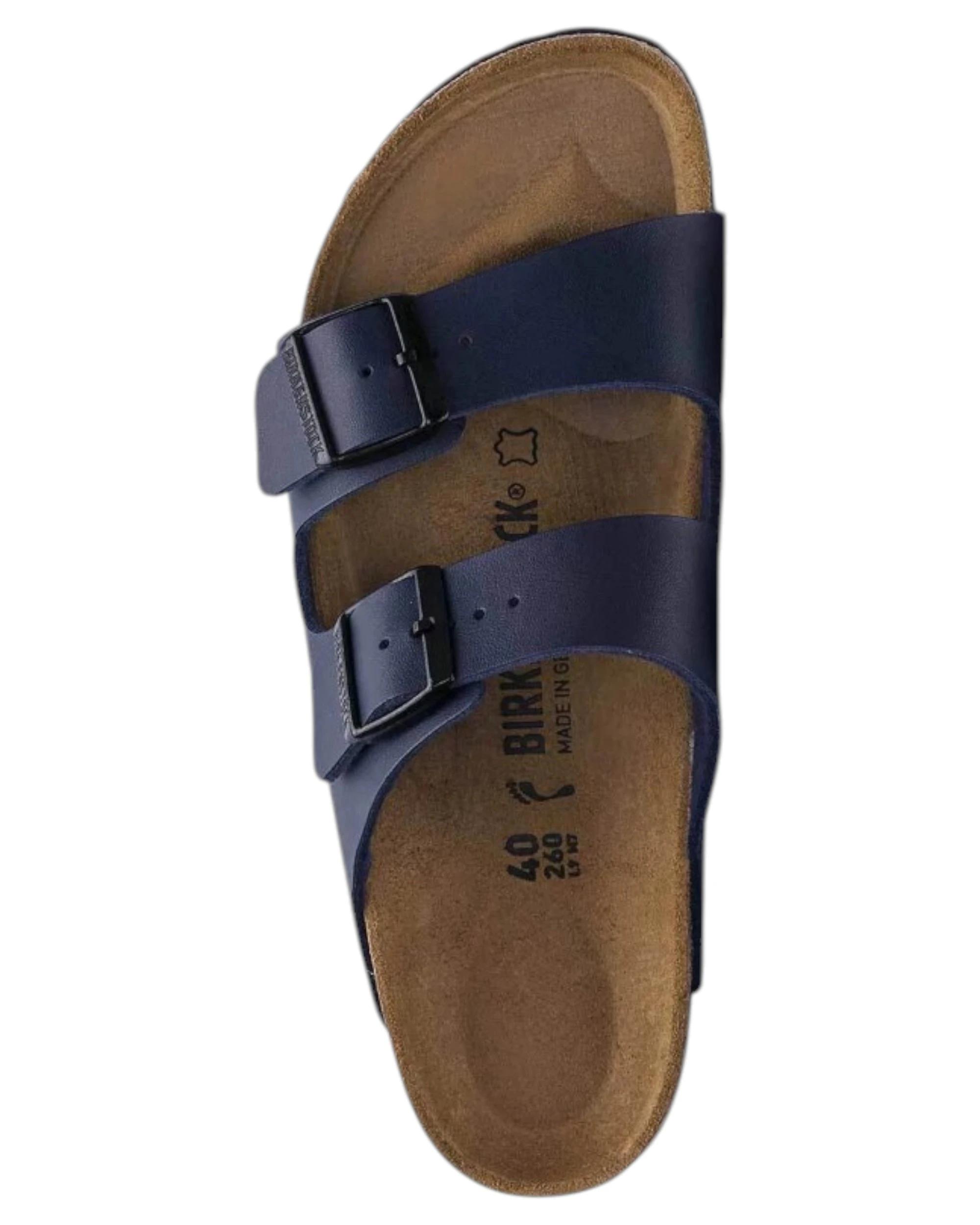 3 Birkenstock Unisex Arizona Birko-Flor Slip On Sandals BLUE, 3 of 6