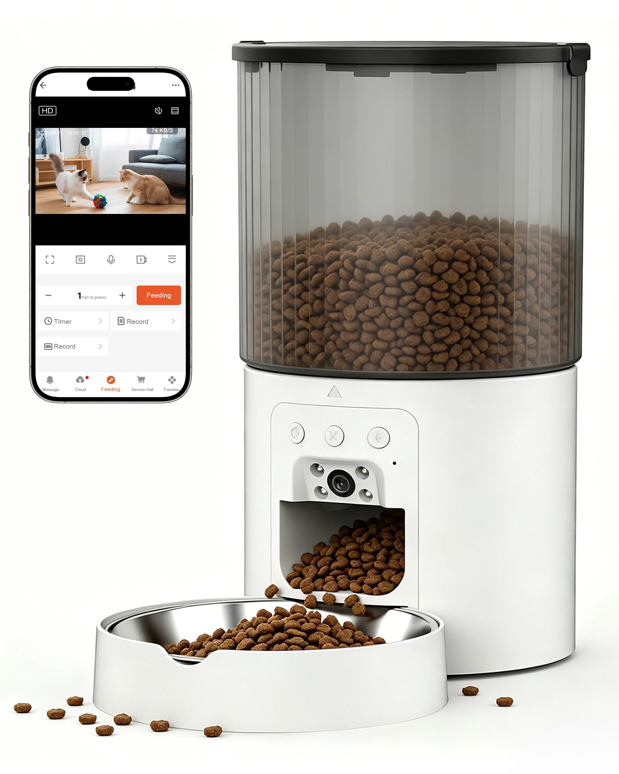 1 Advwin 4L Automatic Pet Feeder 2.4G & 5G WIFI HD Camera Smart Cat Feeder, 1 of 8