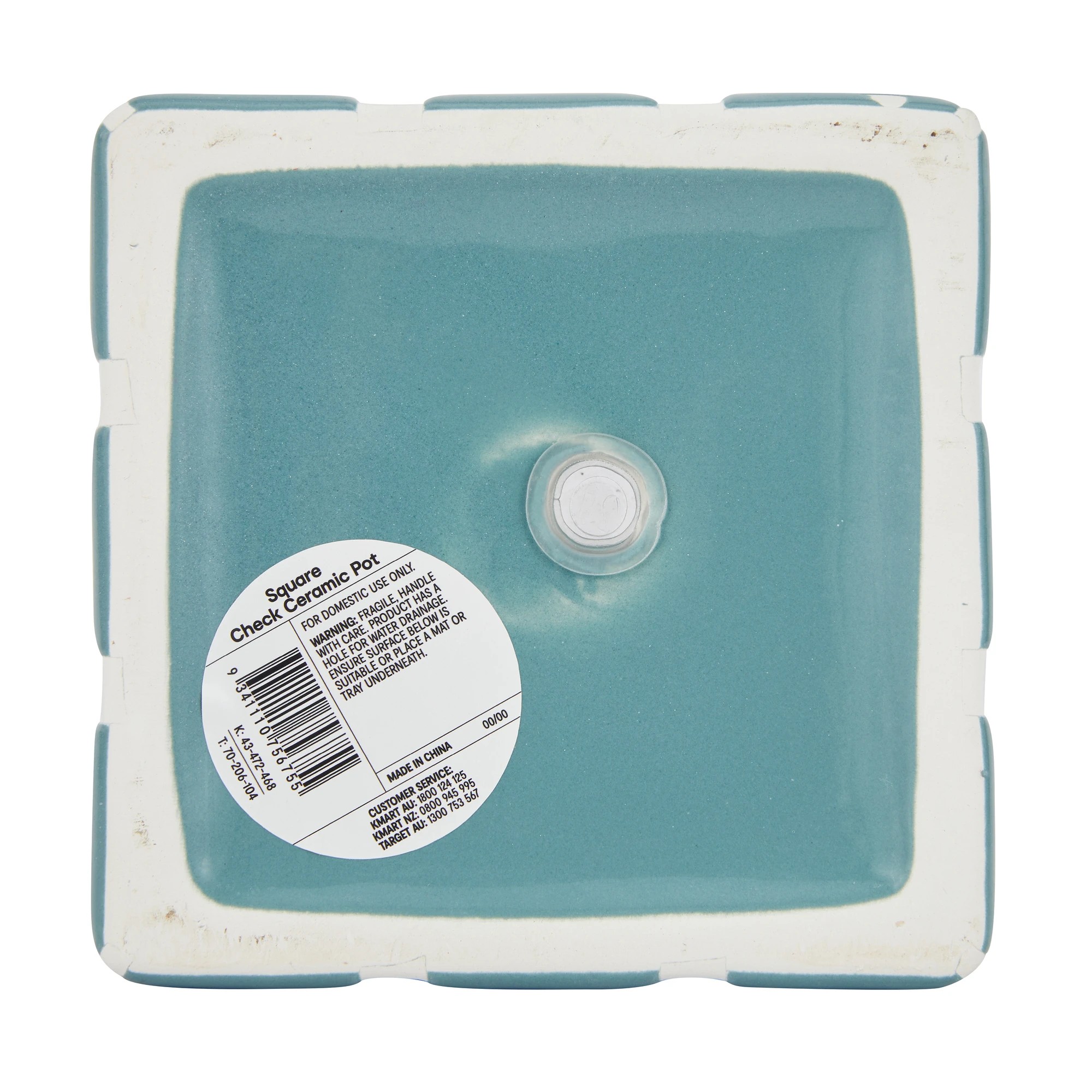 4 Square Check Ceramic Pot, 4 of 4
