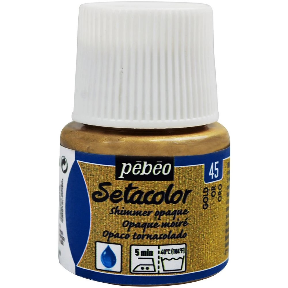 1 Pebeo Setacolor Fabric Paint 45mL Shimmer Gold, 1 of 2