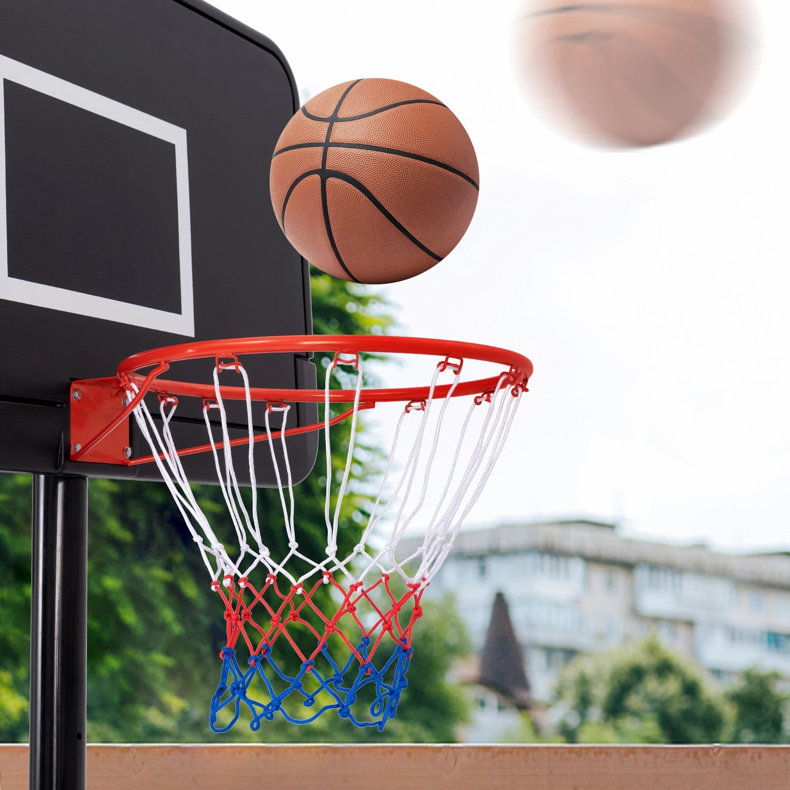 1 Costway 45CM All Weather Basketball Hoop Goal Rim Replacement Indoor Outdoor Wall Mounted - Orange, 1 of 1